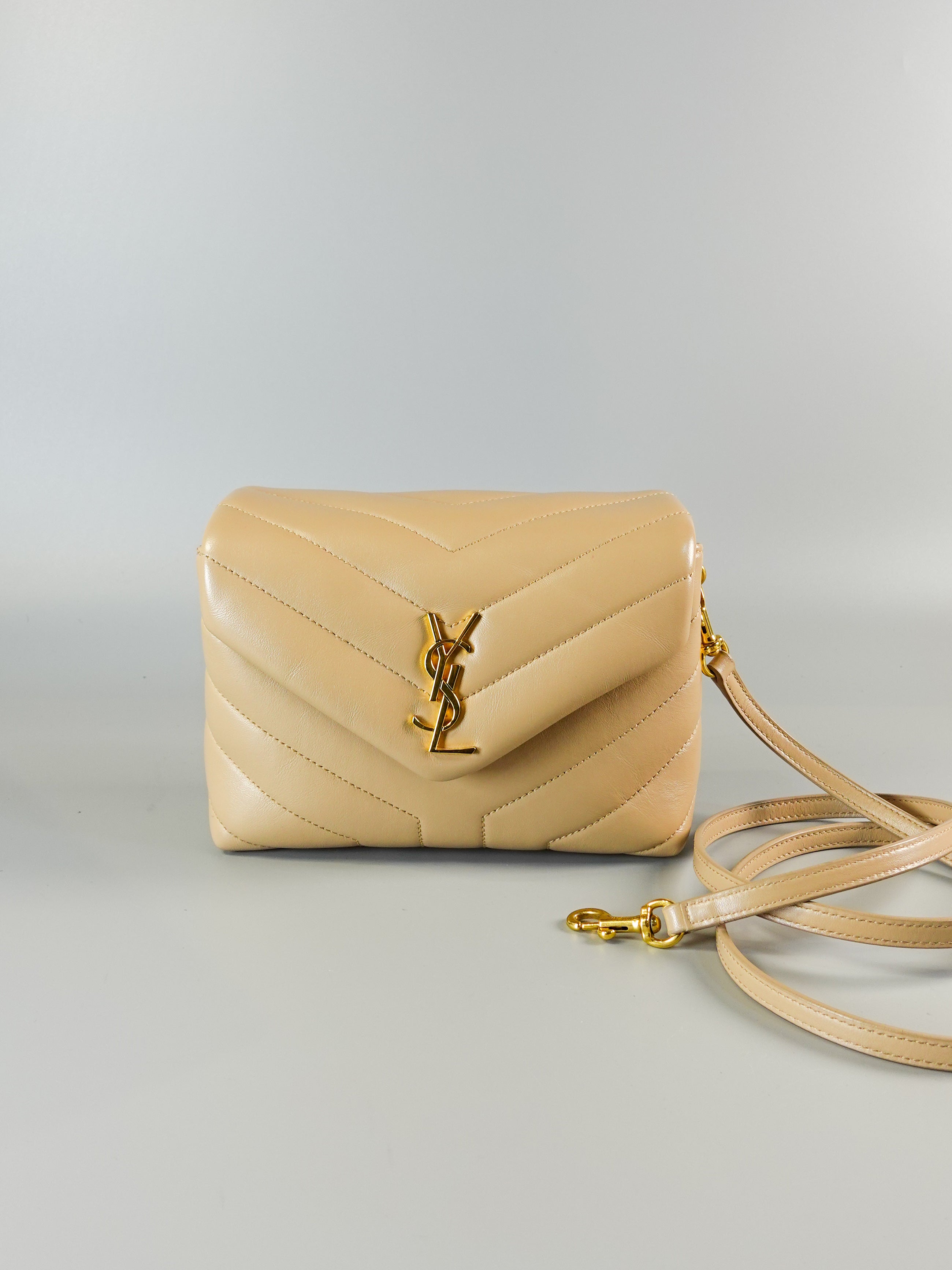 Toy LouLou in Matellase Y Beige Leather and Gold Hardware | Purse Maison Luxury Bags Shop