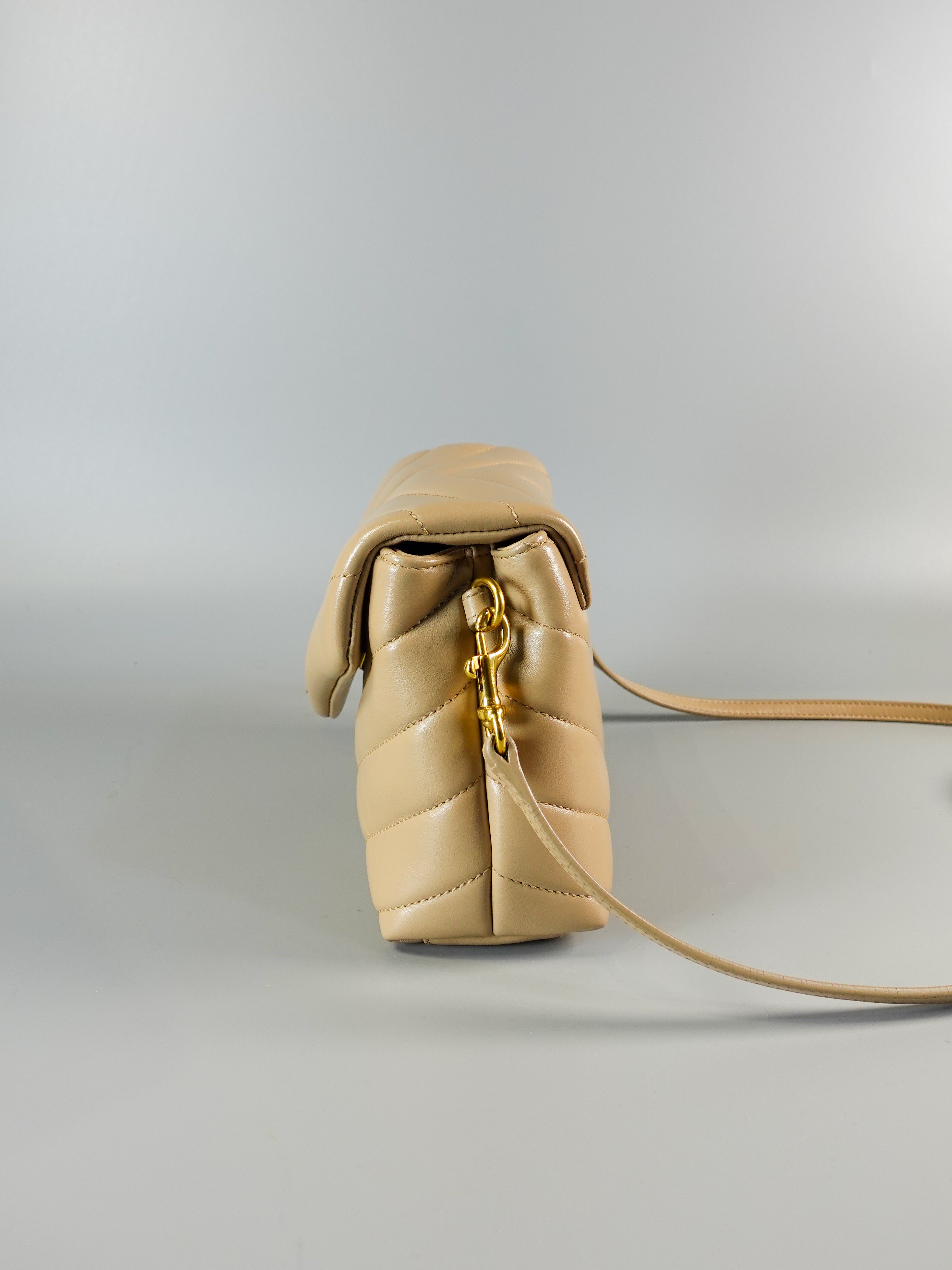 Toy LouLou in Matellase Y Beige Leather and Gold Hardware | Purse Maison Luxury Bags Shop