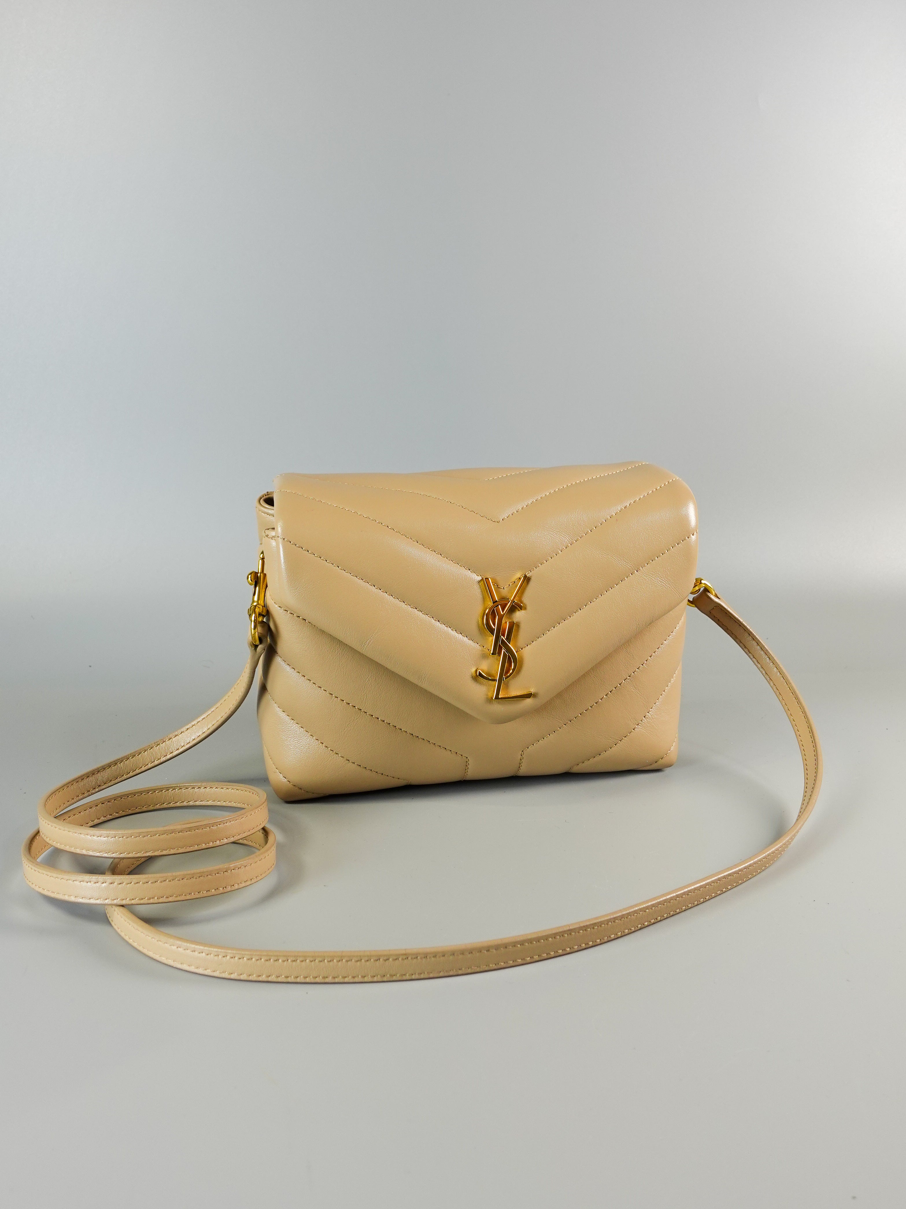 Toy LouLou in Matellase Y Beige Leather and Gold Hardware | Purse Maison Luxury Bags Shop