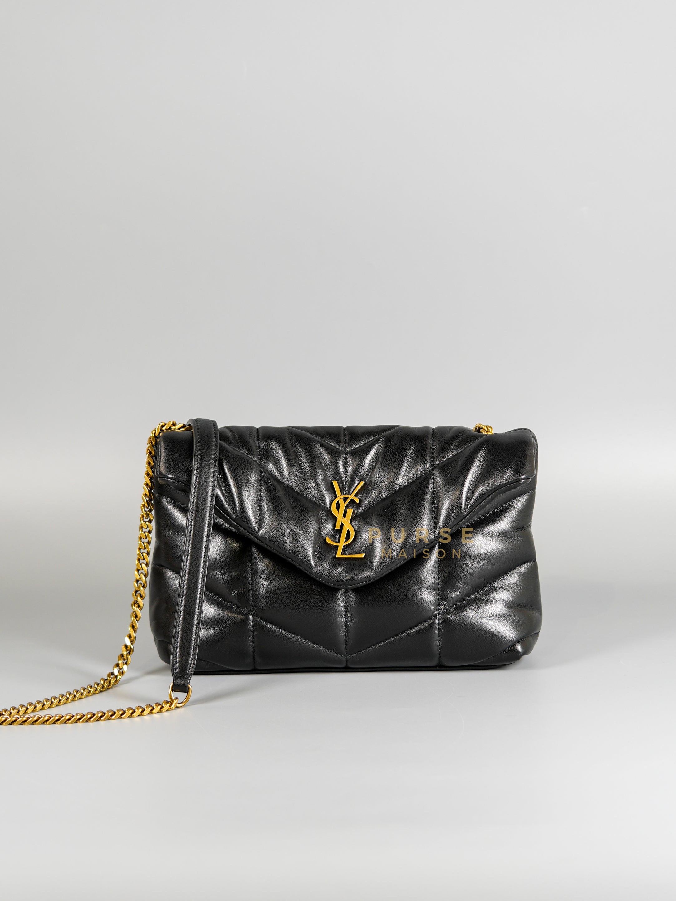 Toy Puffer Small Bag in Black Lambskin & Gold Hardware | Purse Maison Luxury Bags Shop