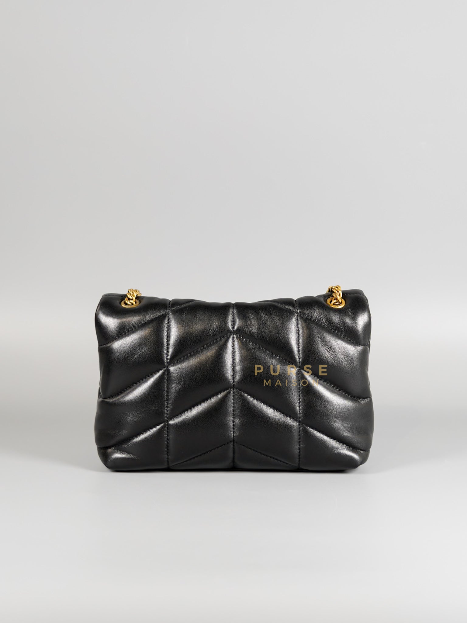 Toy Puffer Small Bag in Black Lambskin & Gold Hardware | Purse Maison Luxury Bags Shop