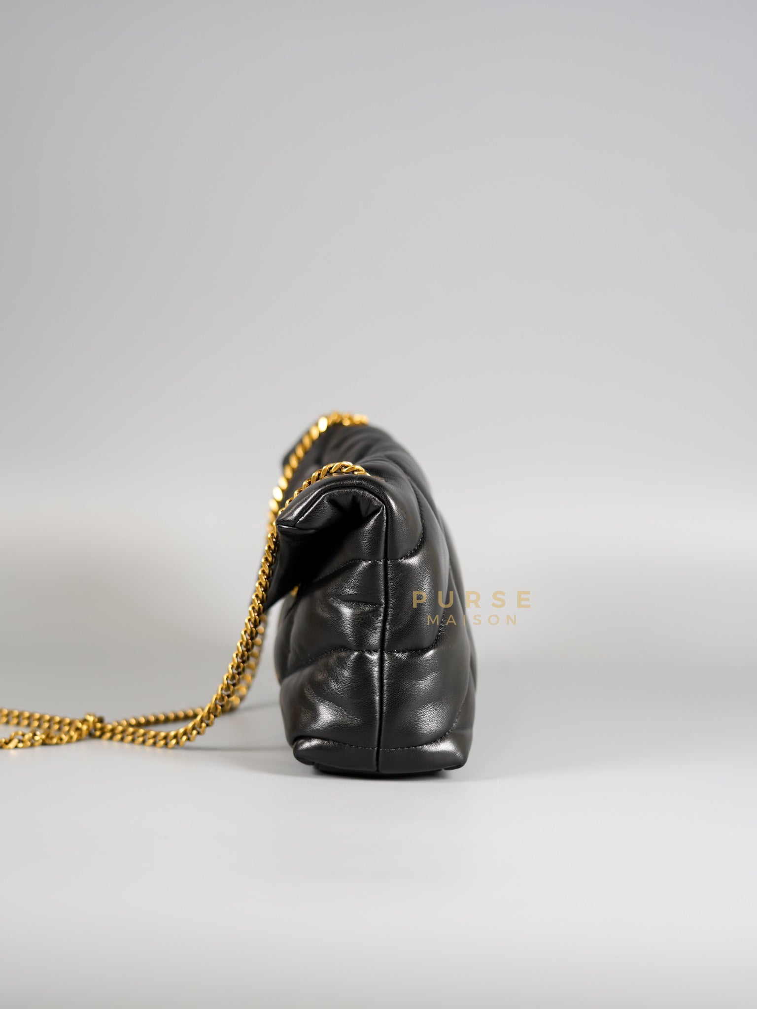 Toy Puffer Small Bag in Black Lambskin & Gold Hardware | Purse Maison Luxury Bags Shop