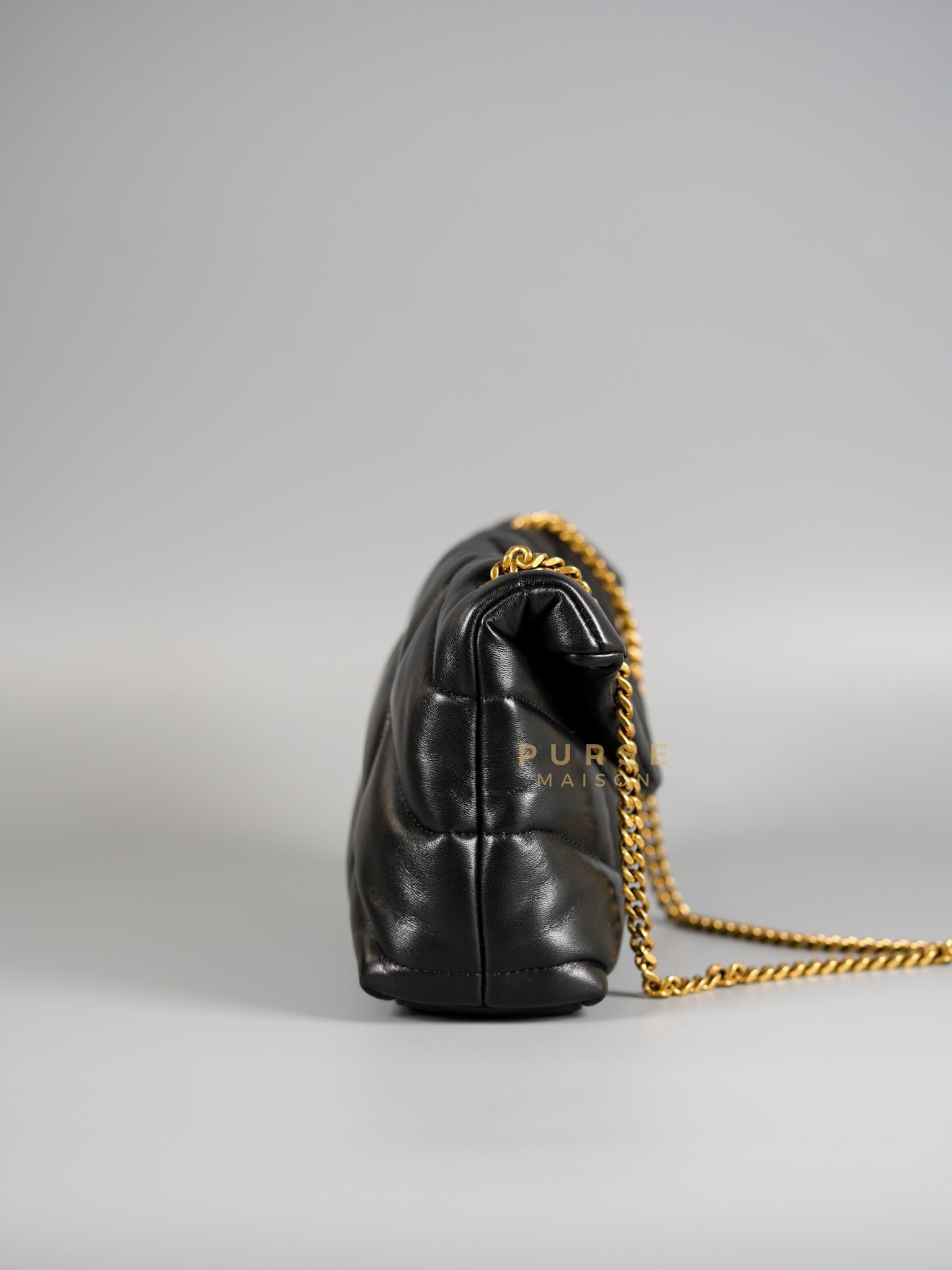 Toy Puffer Small Bag in Black Lambskin & Gold Hardware | Purse Maison Luxury Bags Shop