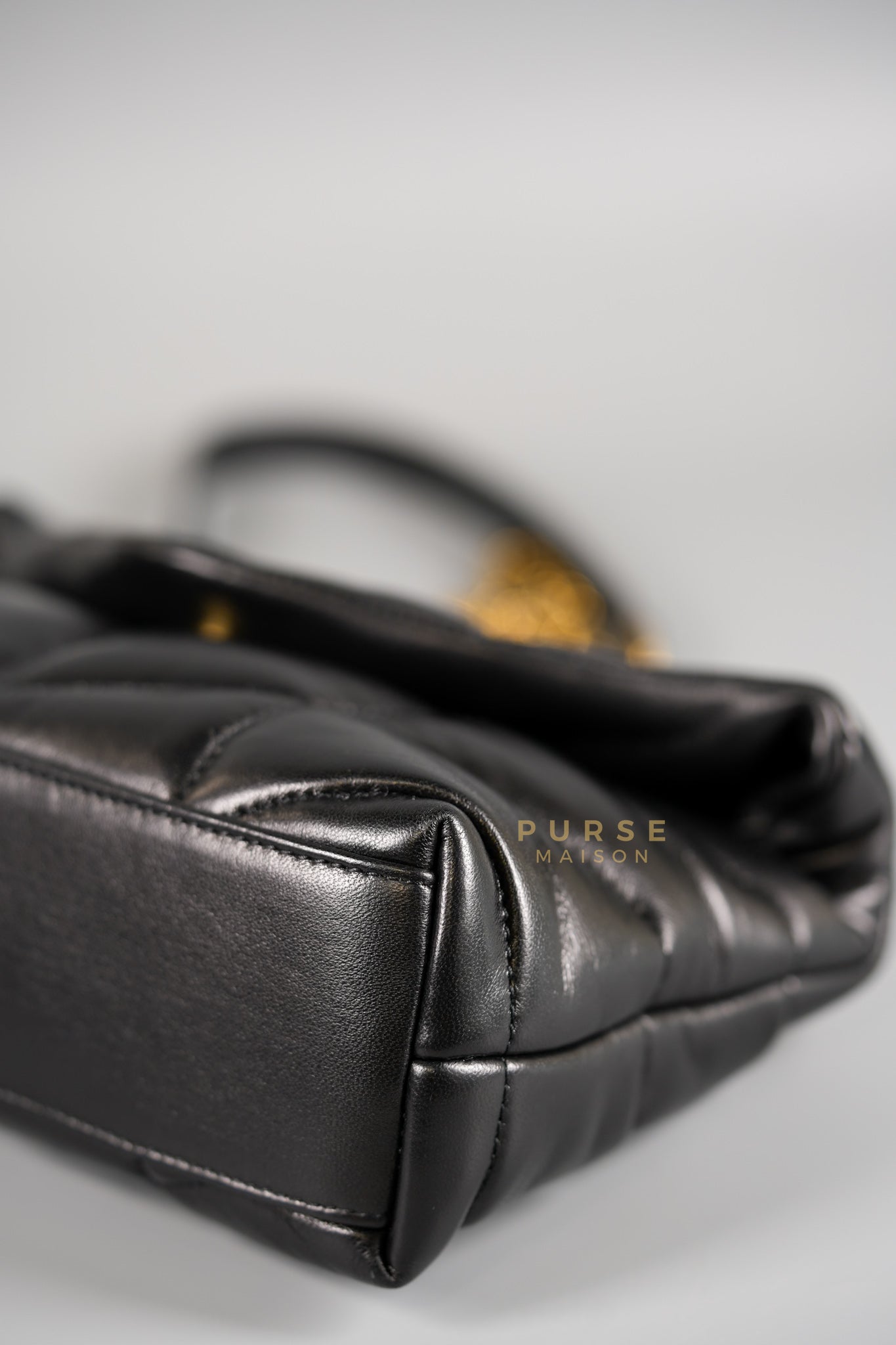 Toy Puffer Small Bag in Black Lambskin & Gold Hardware | Purse Maison Luxury Bags Shop