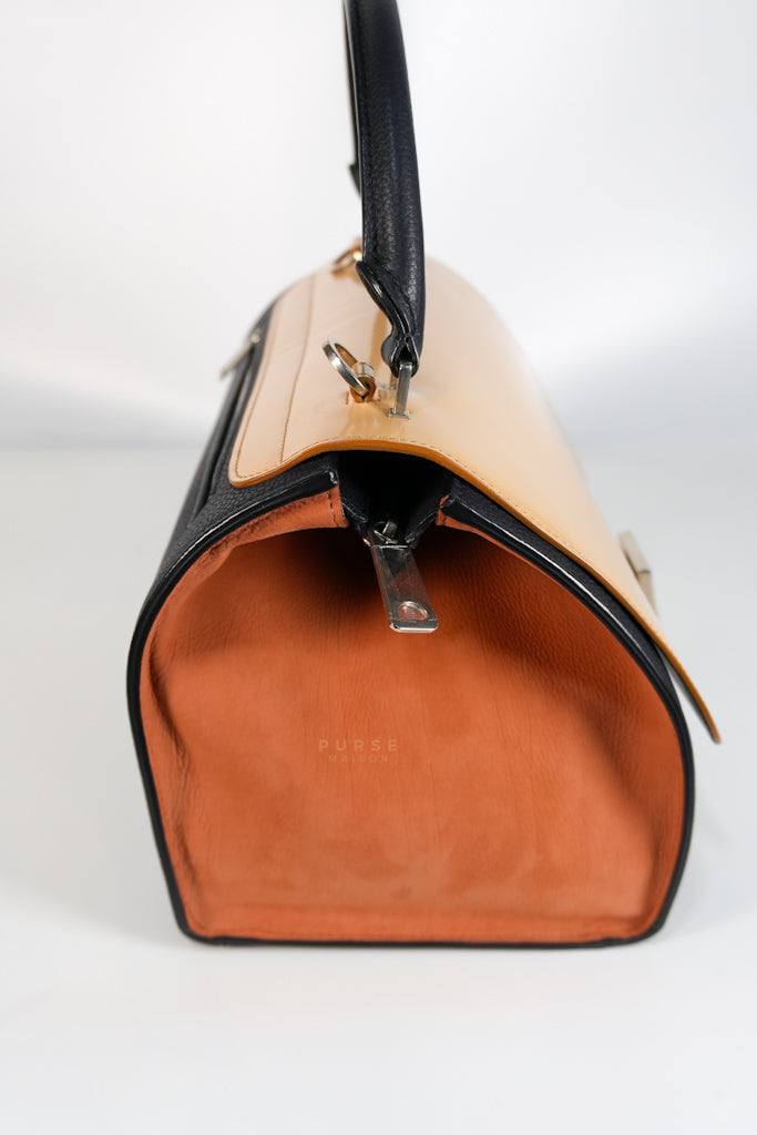 Trapeze Medium Tri-Color Leather and Suede Shoulder Bag | Purse Maison Luxury Bags Shop