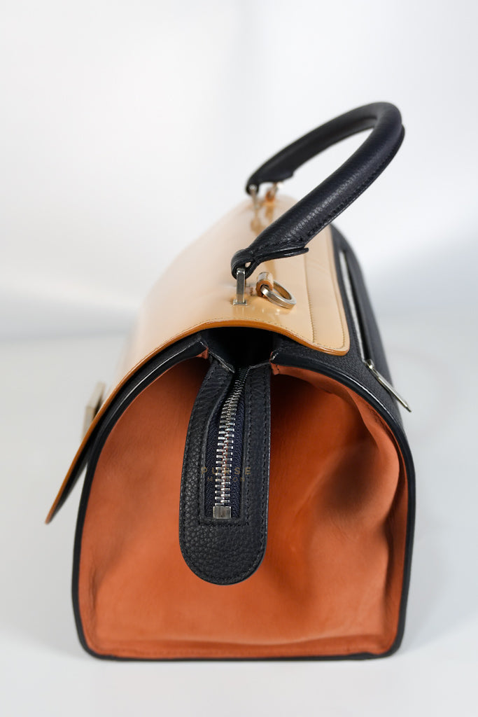 Trapeze Medium Tri-Color Leather and Suede Shoulder Bag | Purse Maison Luxury Bags Shop