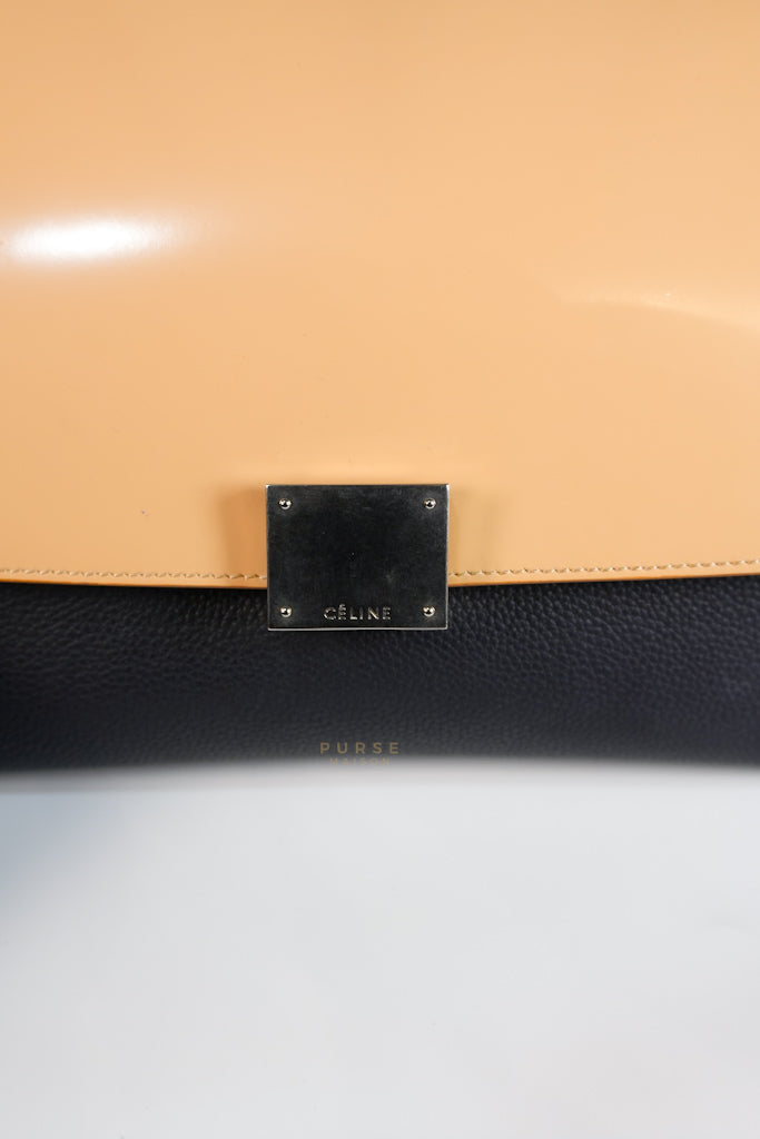 Trapeze Medium Tri-Color Leather and Suede Shoulder Bag | Purse Maison Luxury Bags Shop