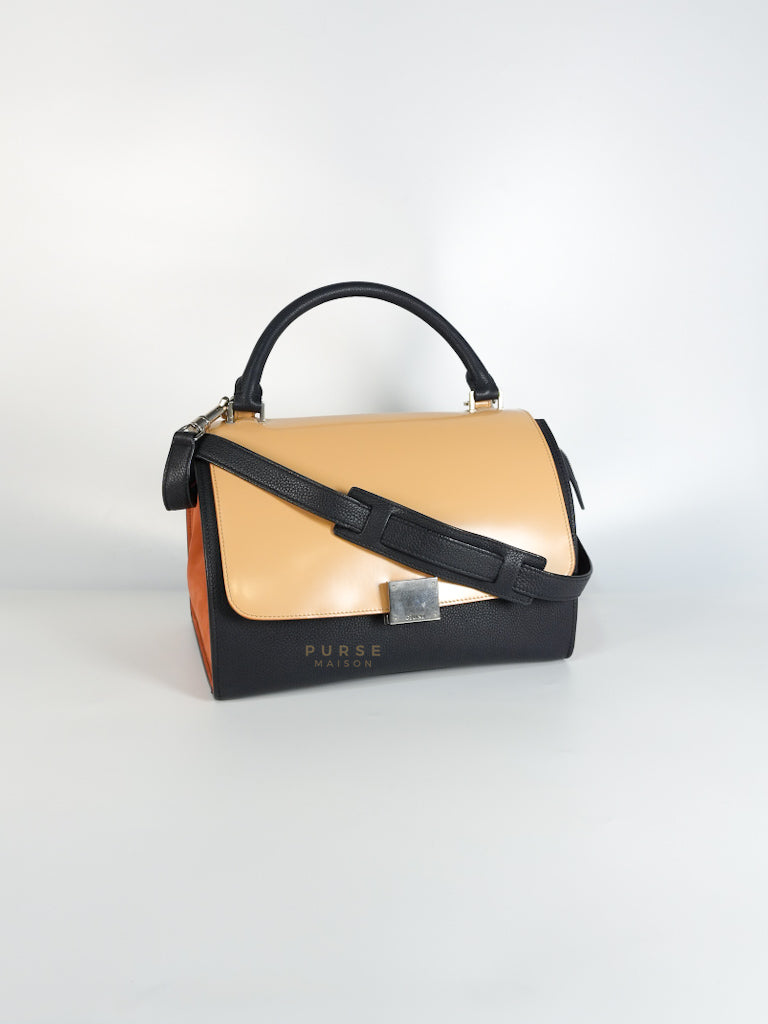 Trapeze Medium Tri-Color Leather and Suede Shoulder Bag | Purse Maison Luxury Bags Shop