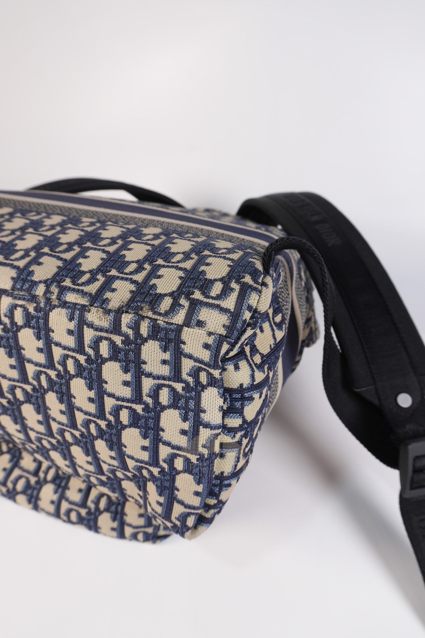 Travel Bagpack in Blue Oblique Jacquard Canvas | Purse Maison Luxury Bags Shop