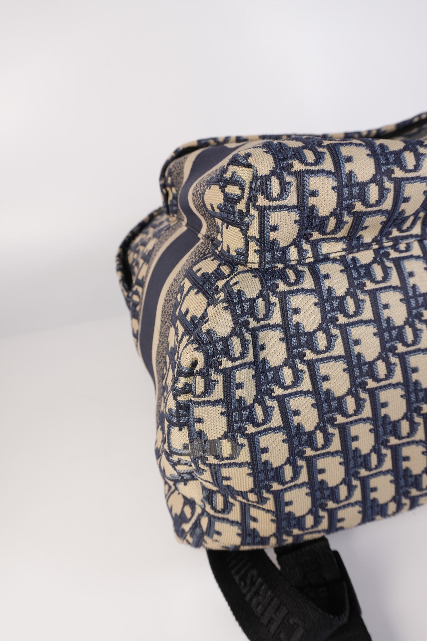 Travel Bagpack in Blue Oblique Jacquard Canvas | Purse Maison Luxury Bags Shop
