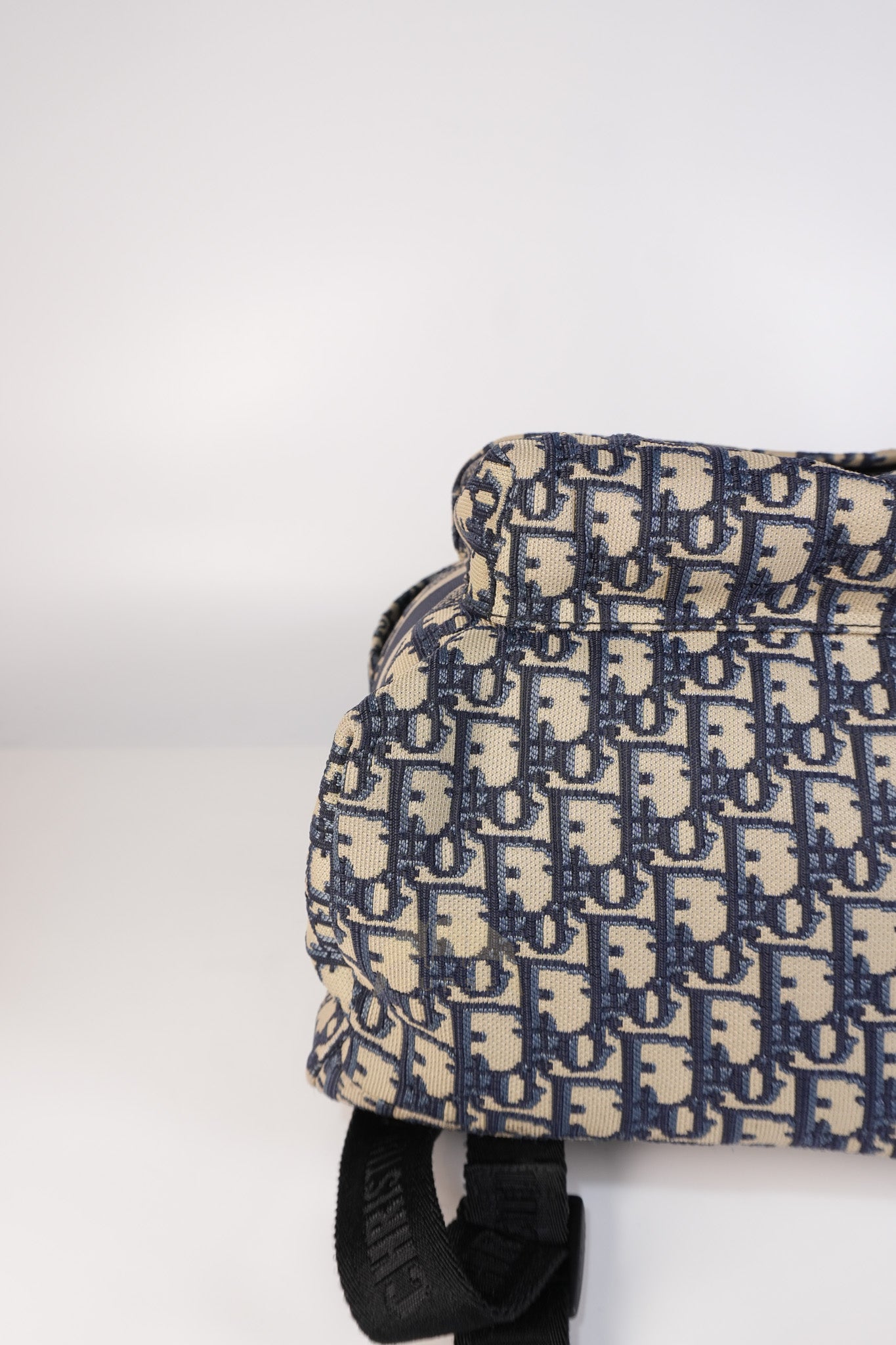 Travel Bagpack in Blue Oblique Jacquard Canvas | Purse Maison Luxury Bags Shop