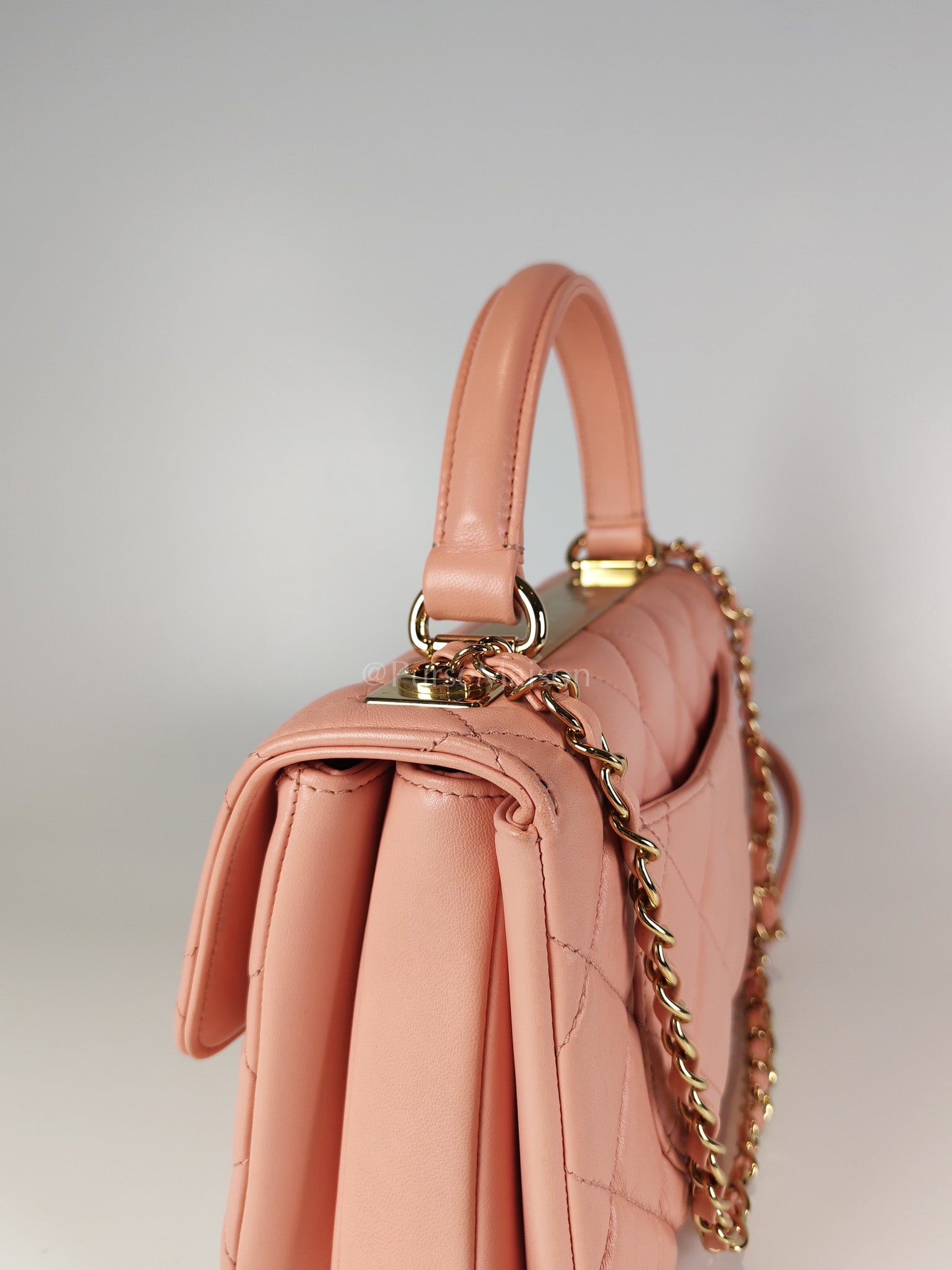 Trendy CC Medium Top Handle in Pink Lambskin Leather and Gold Hardware Series 27 | Purse Maison Luxury Bags Shop