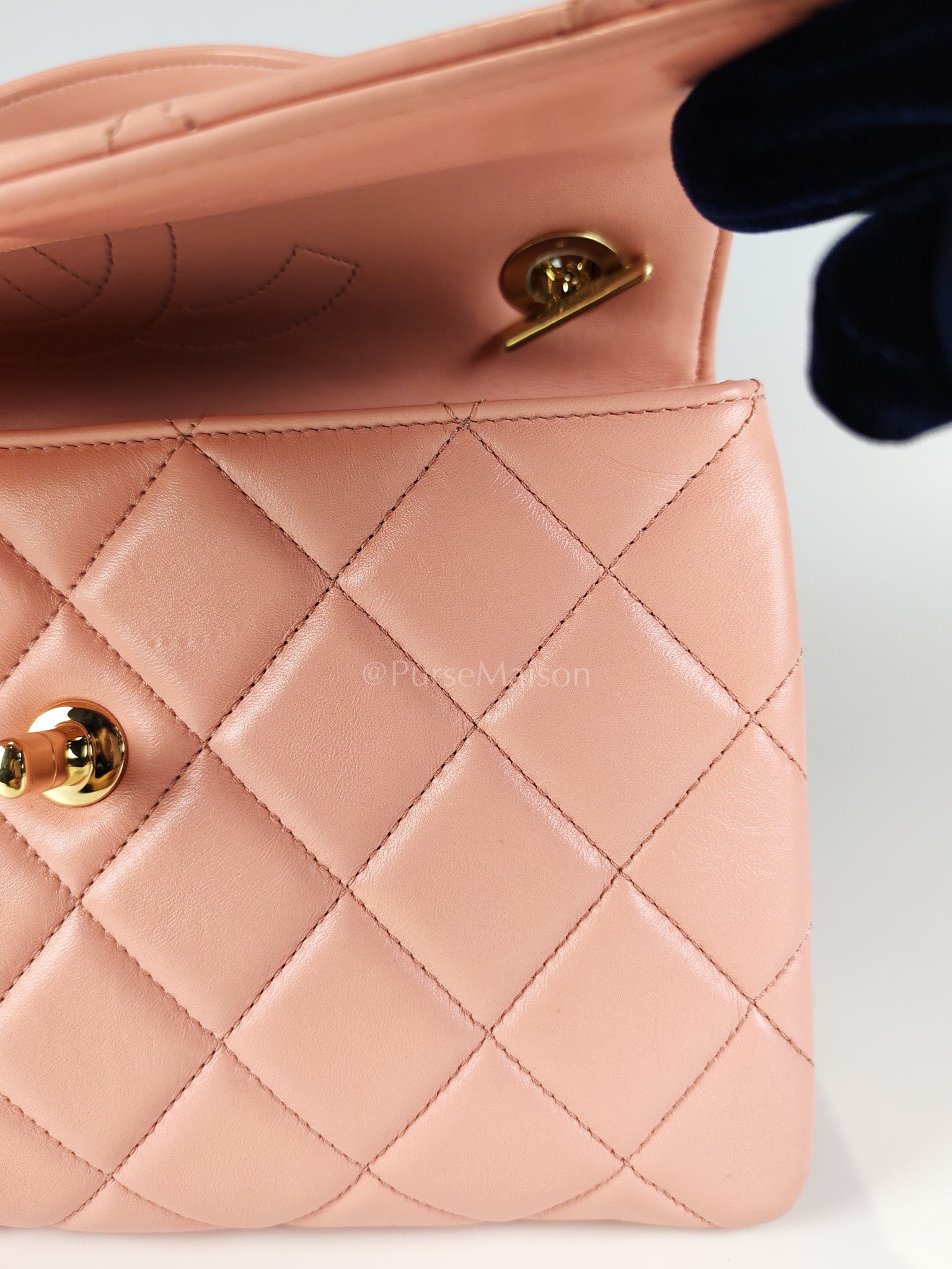 Trendy CC Medium Top Handle in Pink Lambskin Leather and Gold Hardware Series 27 | Purse Maison Luxury Bags Shop
