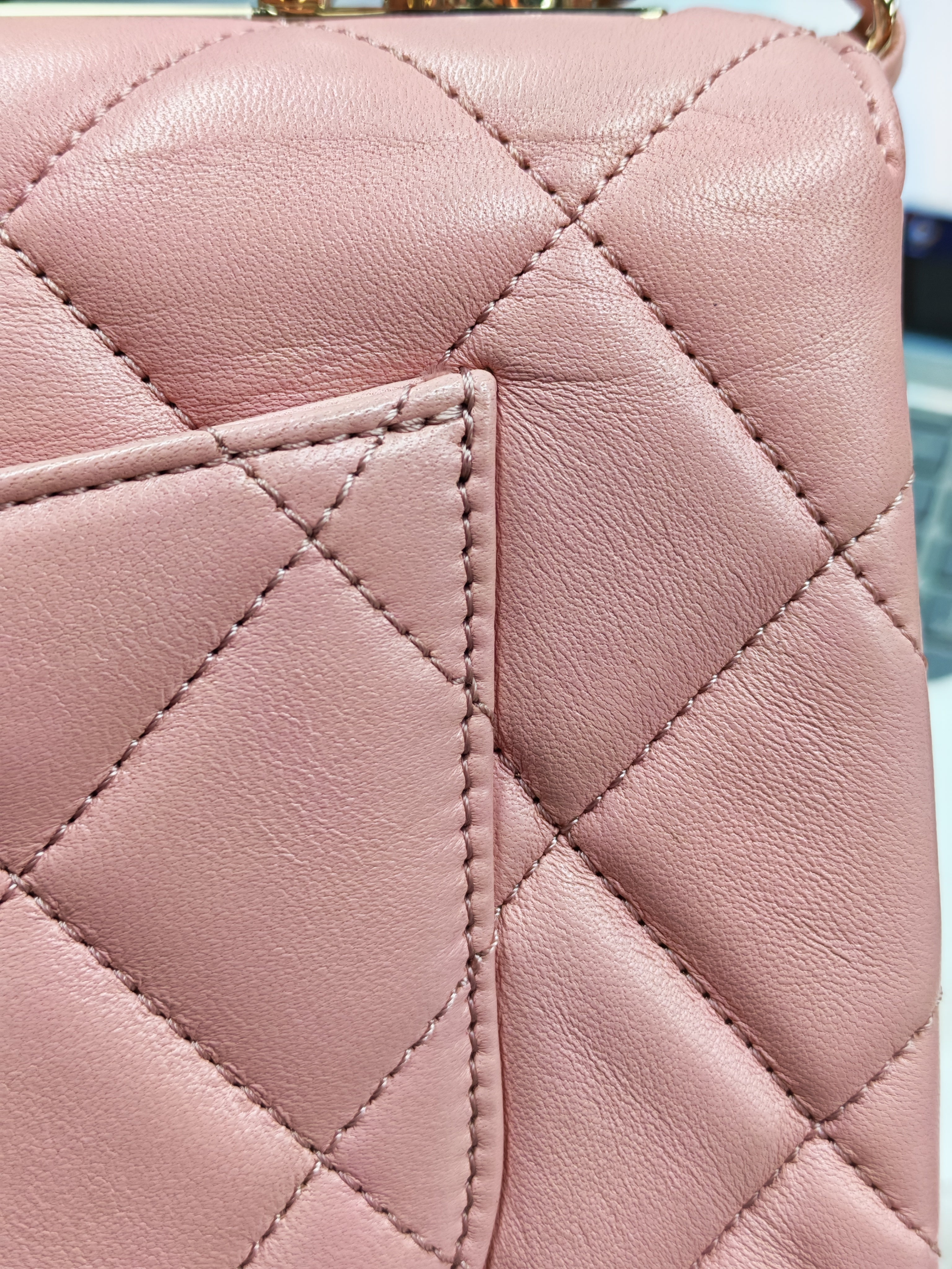 Trendy CC Medium Top Handle in Pink Lambskin Leather and Gold Hardware Series 27 | Purse Maison Luxury Bags Shop