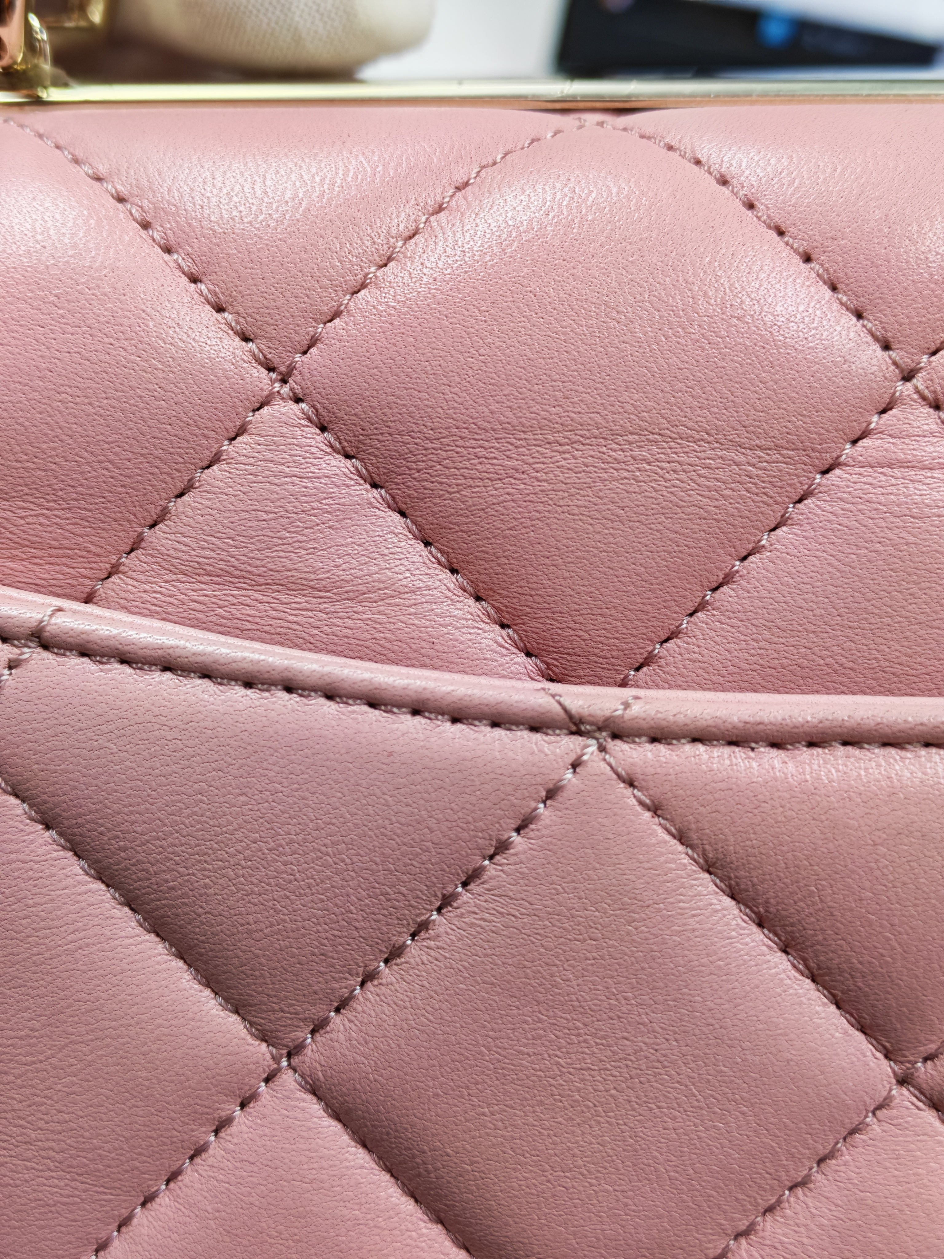 Trendy CC Medium Top Handle in Pink Lambskin Leather and Gold Hardware Series 27 | Purse Maison Luxury Bags Shop
