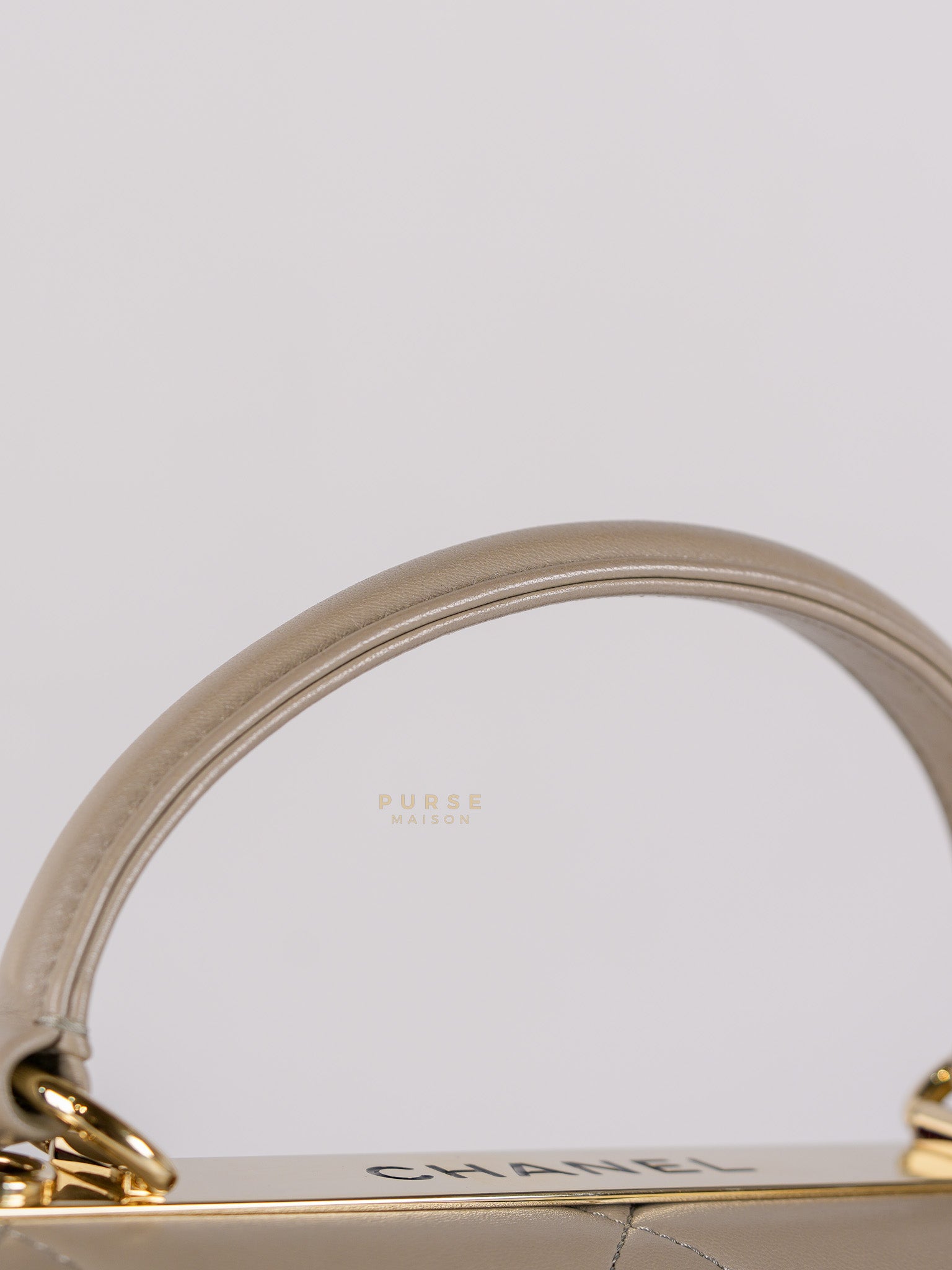 Trendy CC Small in Gray Lambskin Leather in Light Gold Hardware Series 28 | Purse Maison Luxury Bags Shop
