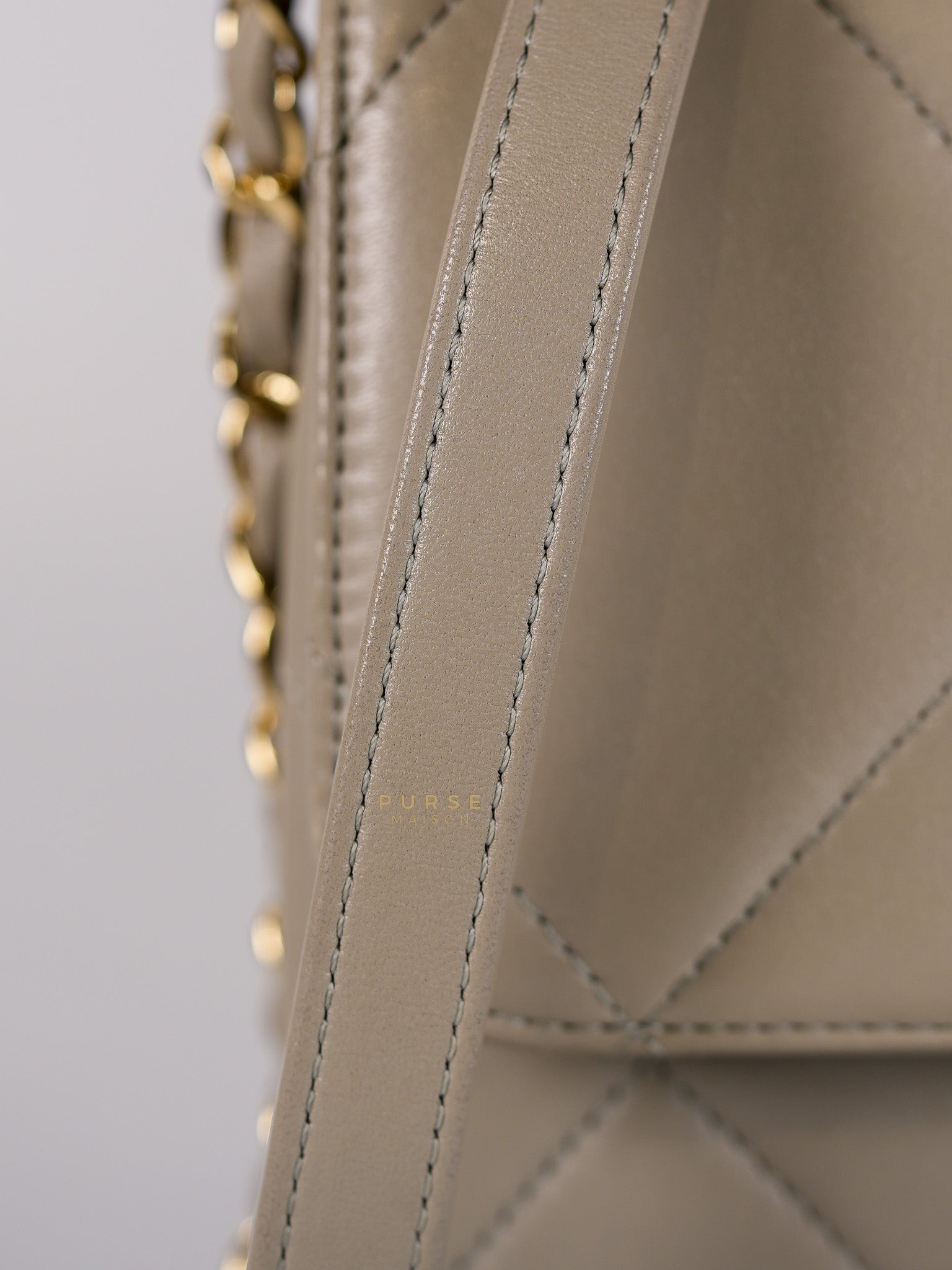 Trendy CC Small in Gray Lambskin Leather in Light Gold Hardware Series 28 | Purse Maison Luxury Bags Shop