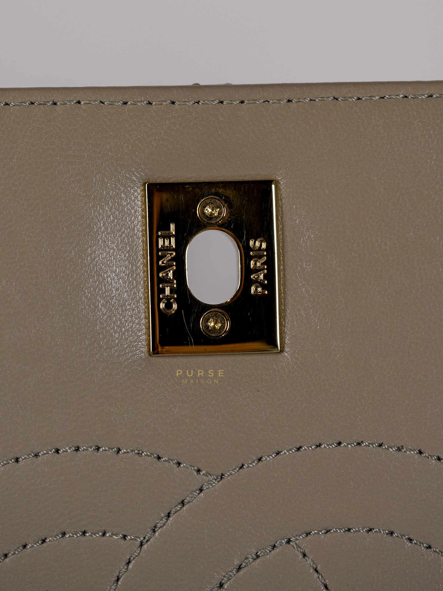 Trendy CC Small in Gray Lambskin Leather in Light Gold Hardware Series 28 | Purse Maison Luxury Bags Shop