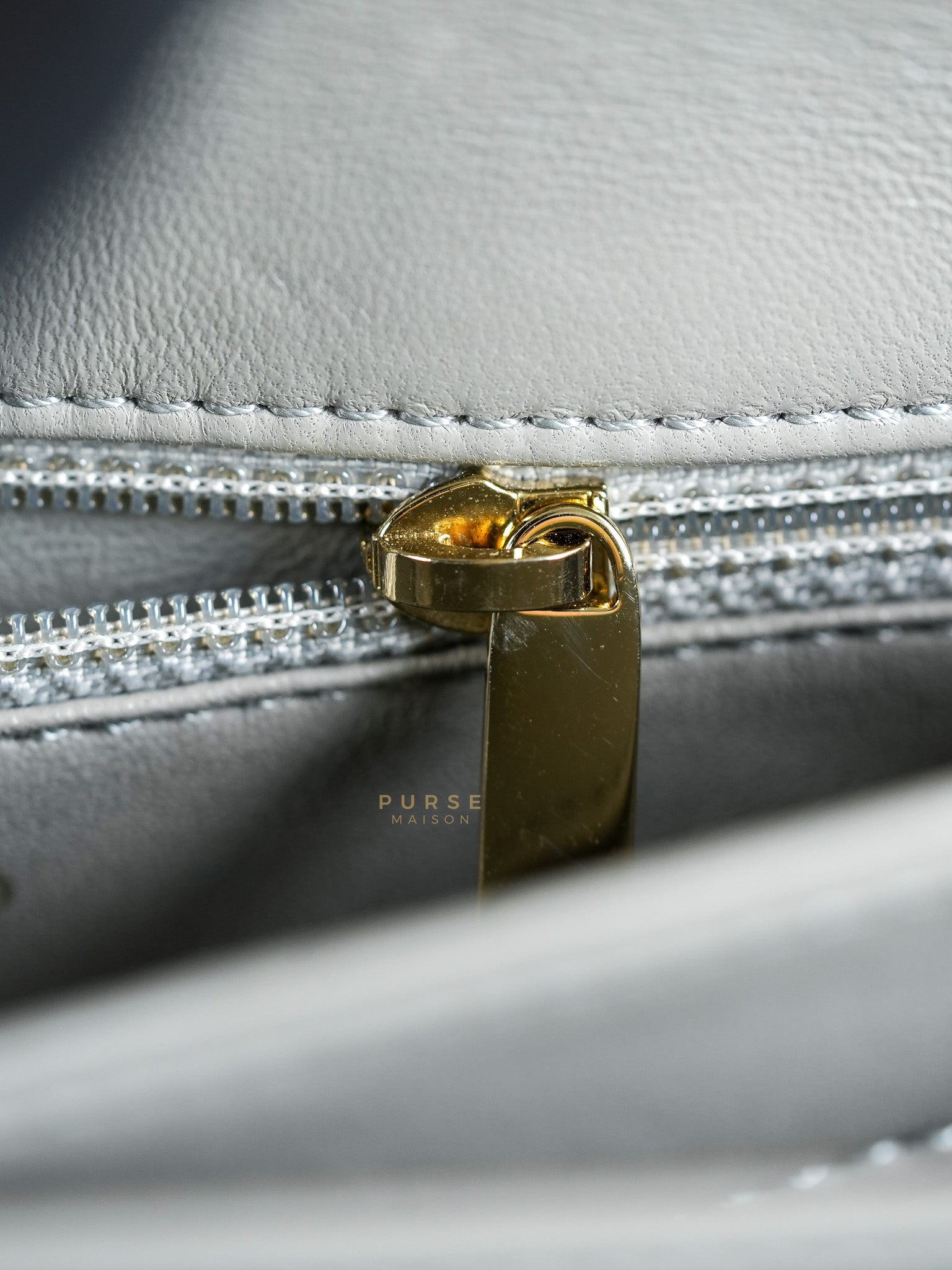 Trendy CC Small in Gray Lambskin Leather in Light Gold Hardware Series 28 | Purse Maison Luxury Bags Shop