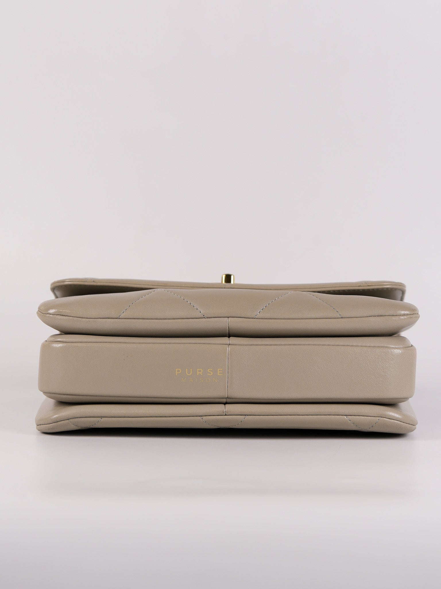 Trendy CC Small in Gray Lambskin Leather in Light Gold Hardware Series 28 | Purse Maison Luxury Bags Shop