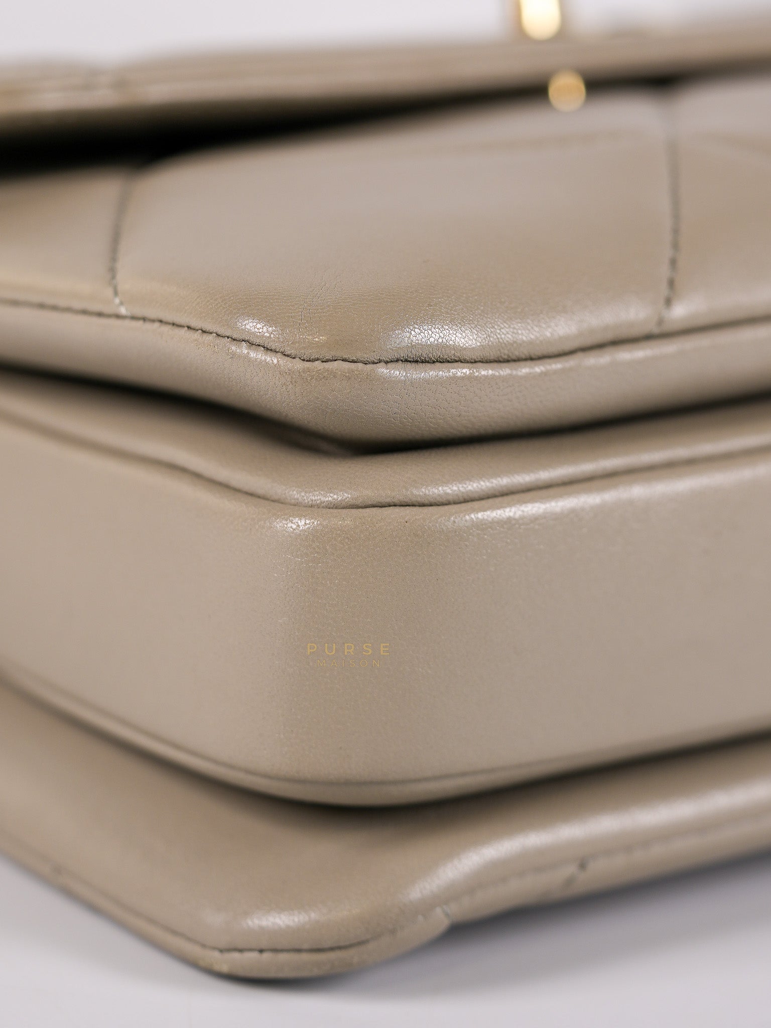 Trendy CC Small in Gray Lambskin Leather in Light Gold Hardware Series 28 | Purse Maison Luxury Bags Shop