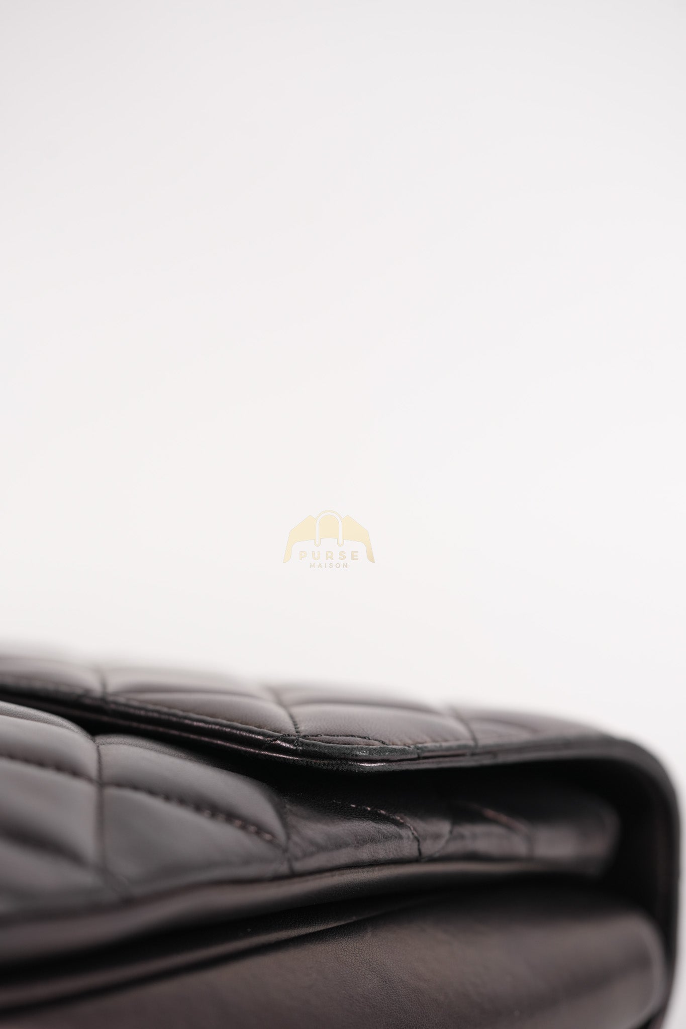 Trendy CC Top Handle Jumbo in Black Lambskin Light Gold Hardware (Series 19) | Purse Maison Luxury Bags Shop