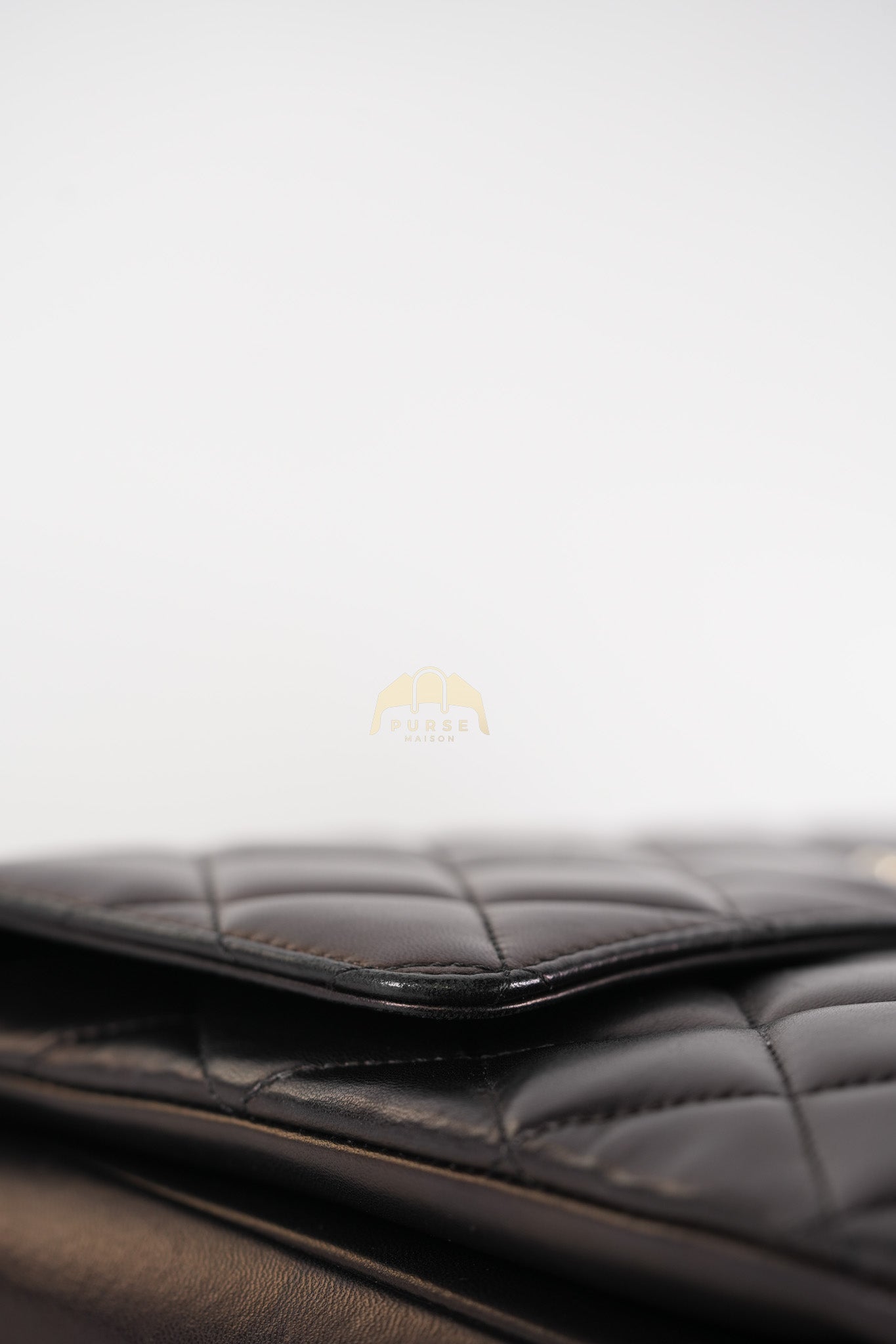 Trendy CC Top Handle Jumbo in Black Lambskin Light Gold Hardware (Series 19) | Purse Maison Luxury Bags Shop