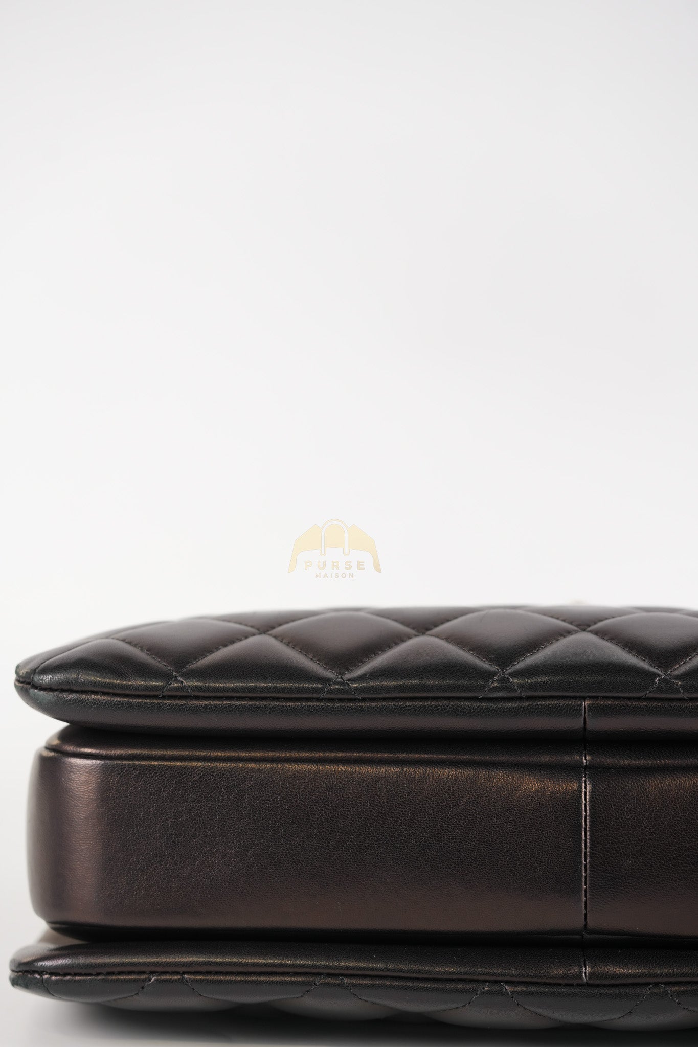 Trendy CC Top Handle Jumbo in Black Lambskin Light Gold Hardware (Series 19) | Purse Maison Luxury Bags Shop