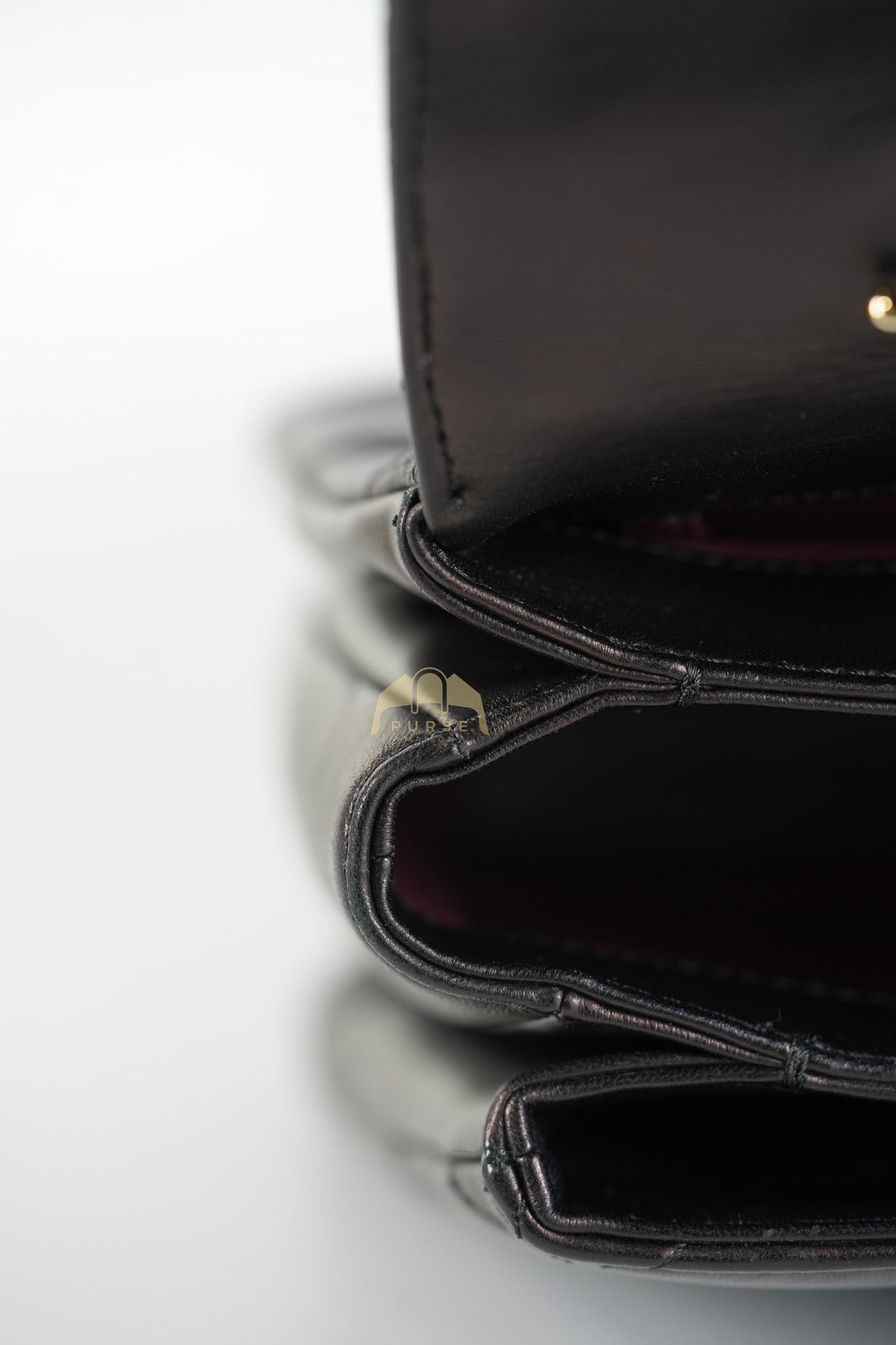 Trendy CC Top Handle Jumbo in Black Lambskin Light Gold Hardware (Series 19) | Purse Maison Luxury Bags Shop