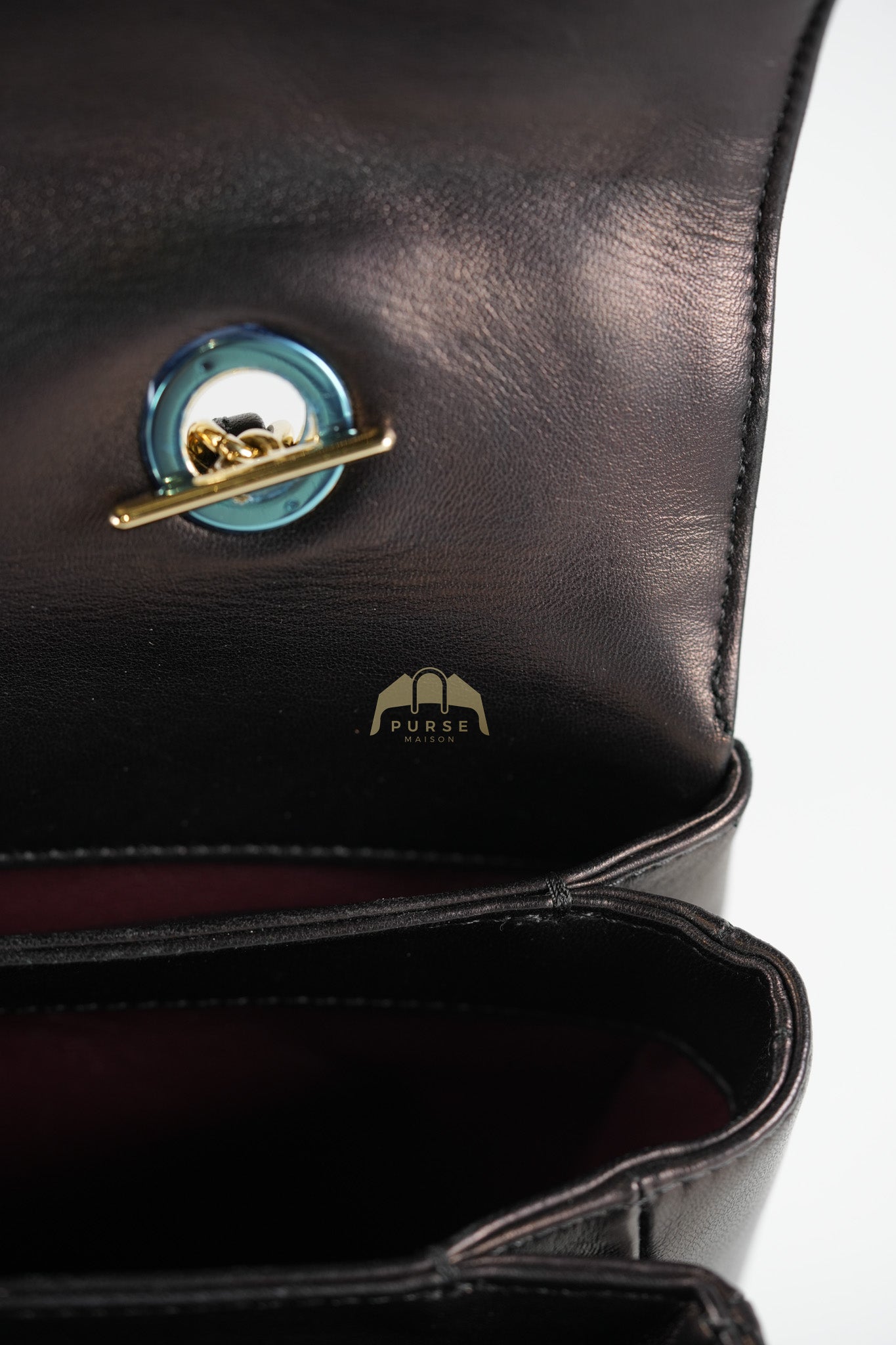 Trendy CC Top Handle Jumbo in Black Lambskin Light Gold Hardware (Series 19) | Purse Maison Luxury Bags Shop