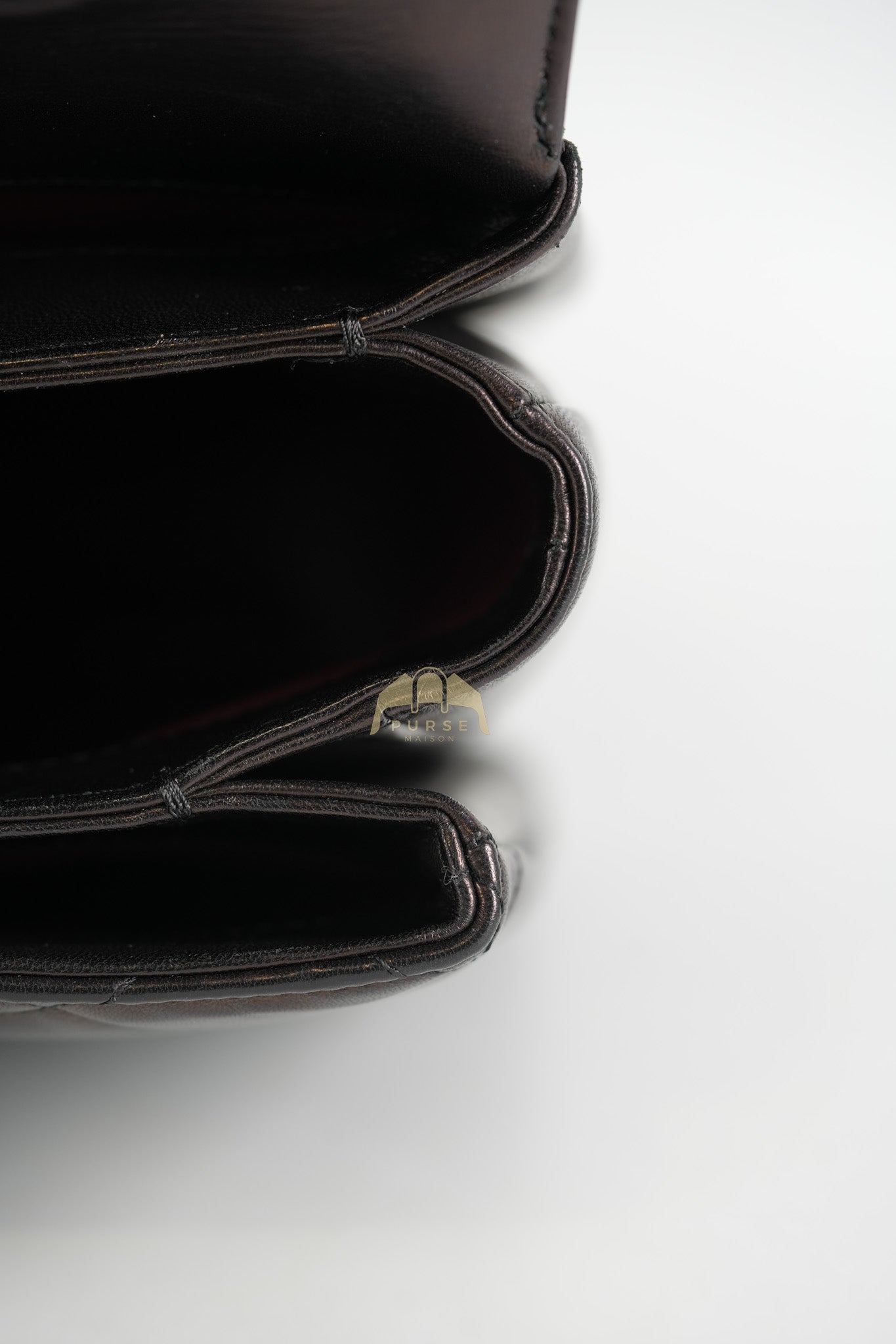 Trendy CC Top Handle Jumbo in Black Lambskin Light Gold Hardware (Series 19) | Purse Maison Luxury Bags Shop