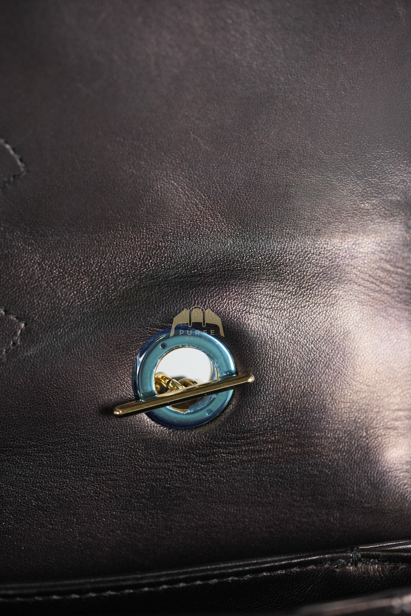 Trendy CC Top Handle Jumbo in Black Lambskin Light Gold Hardware (Series 19) | Purse Maison Luxury Bags Shop