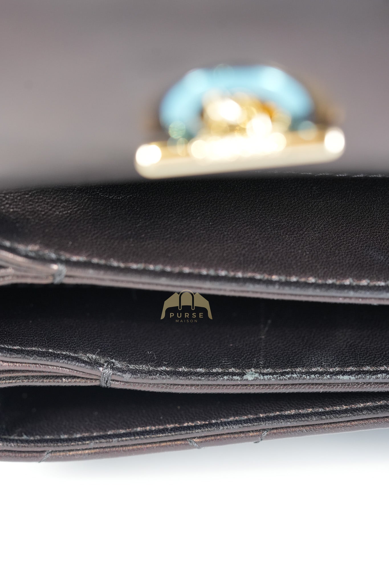 Trendy CC Top Handle Jumbo in Black Lambskin Light Gold Hardware (Series 19) | Purse Maison Luxury Bags Shop