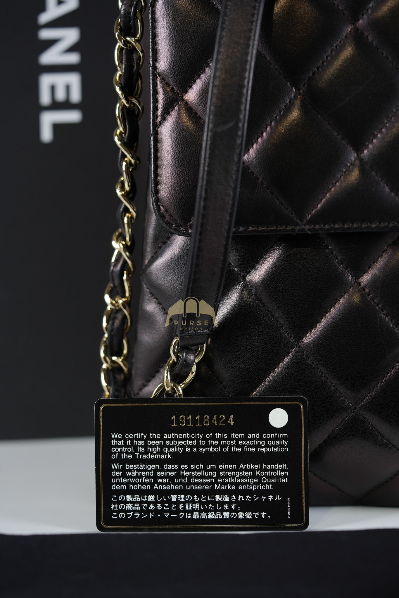 Trendy CC Top Handle Jumbo in Black Lambskin Light Gold Hardware (Series 19) | Purse Maison Luxury Bags Shop