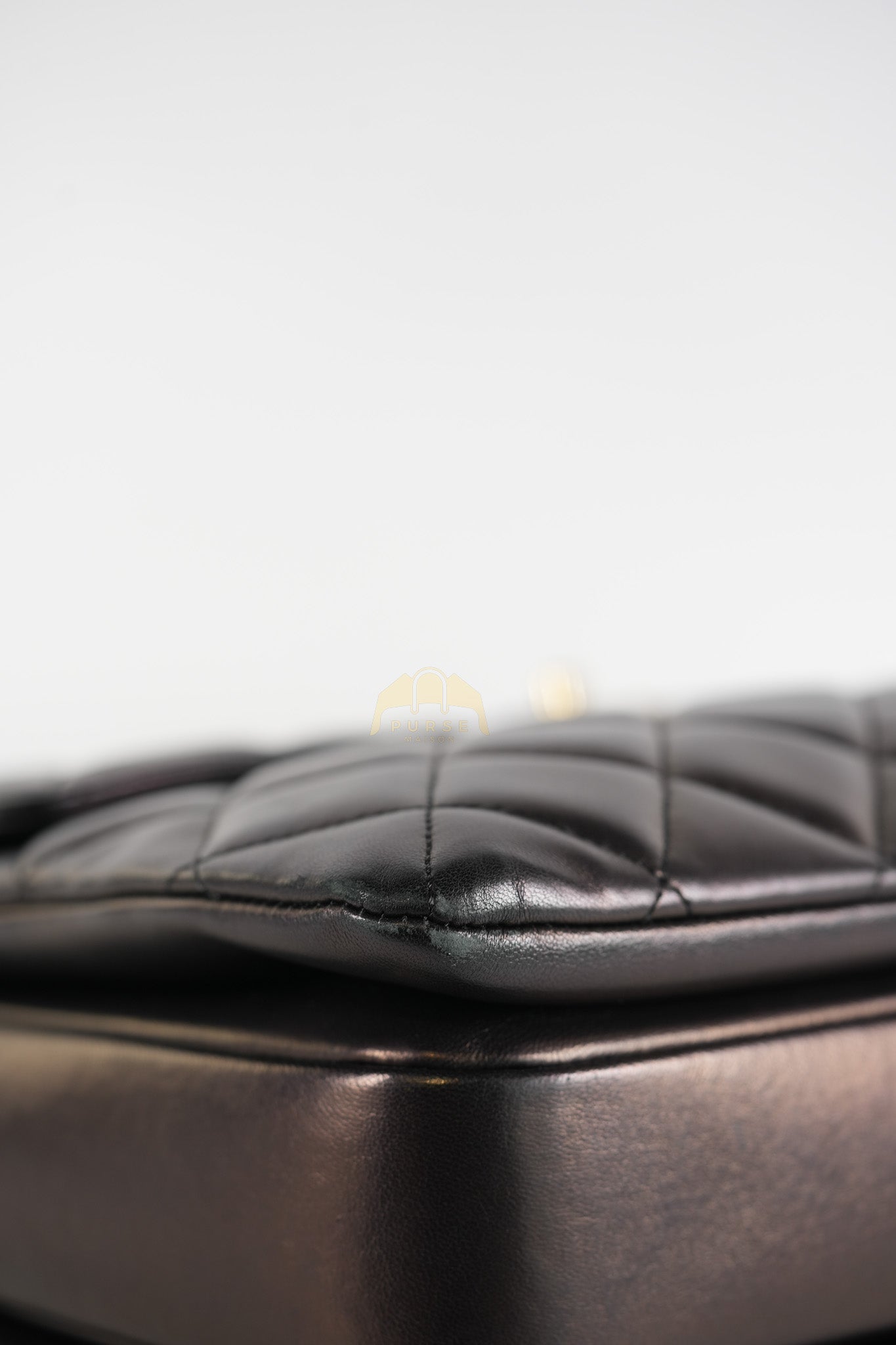 Trendy CC Top Handle Jumbo in Black Lambskin Light Gold Hardware (Series 19) | Purse Maison Luxury Bags Shop