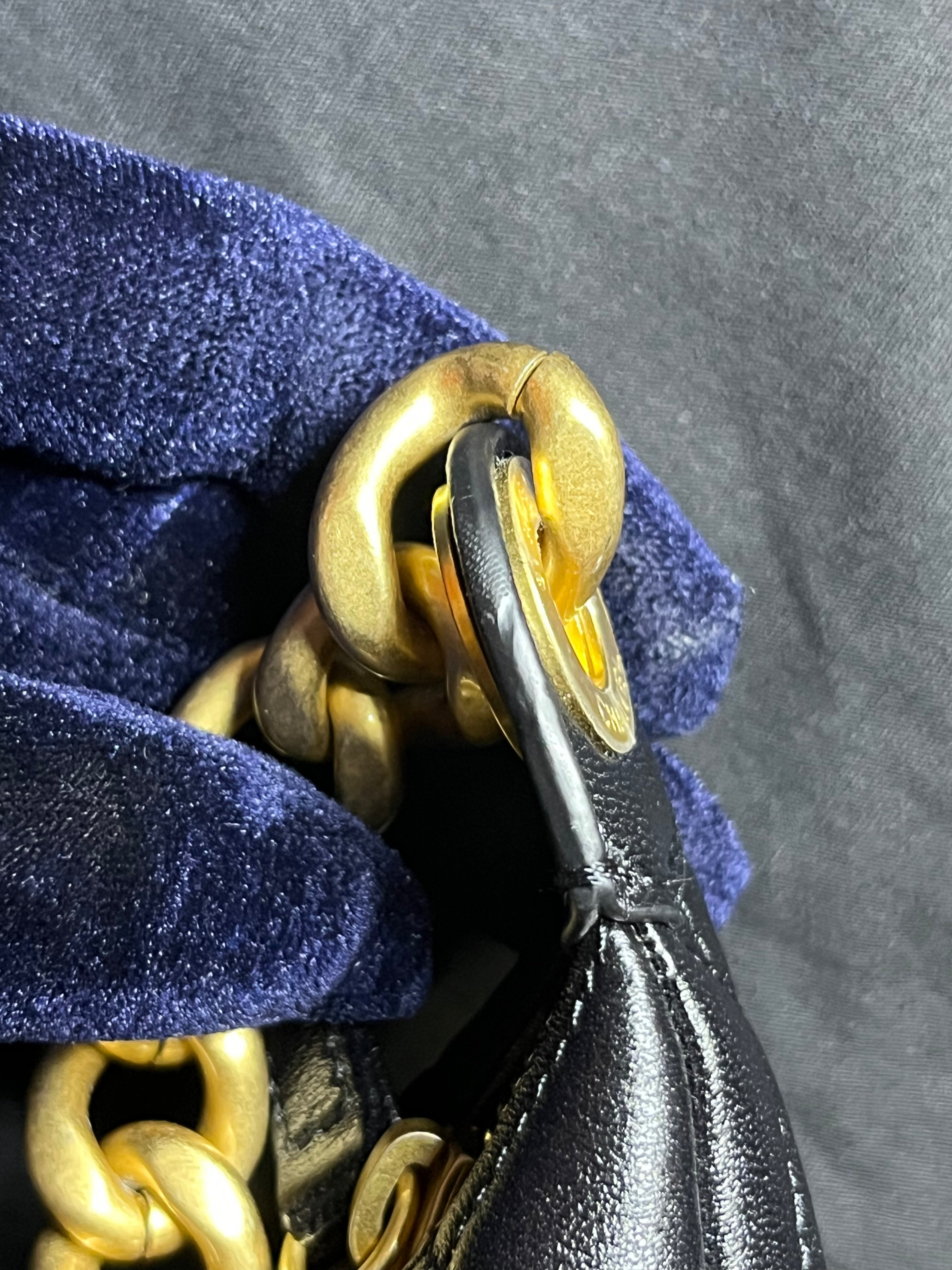 Trendy Pockets Hobo Bag in Black Shiny Lambskin Quilted Aged Gold Hardware (Microchip) | Purse Maison Luxury Bags Shop