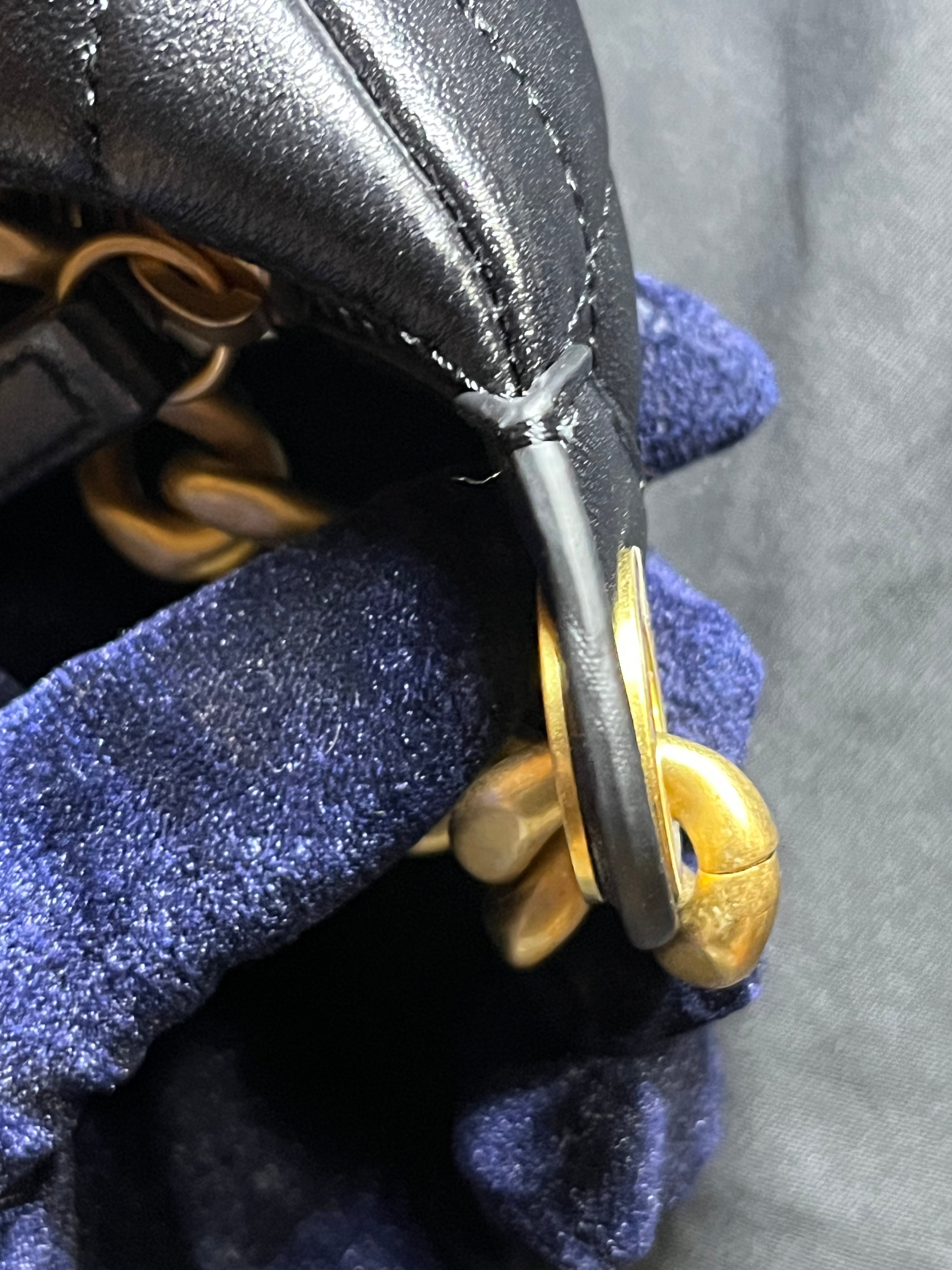 Trendy Pockets Hobo Bag in Black Shiny Lambskin Quilted Aged Gold Hardware (Microchip) | Purse Maison Luxury Bags Shop