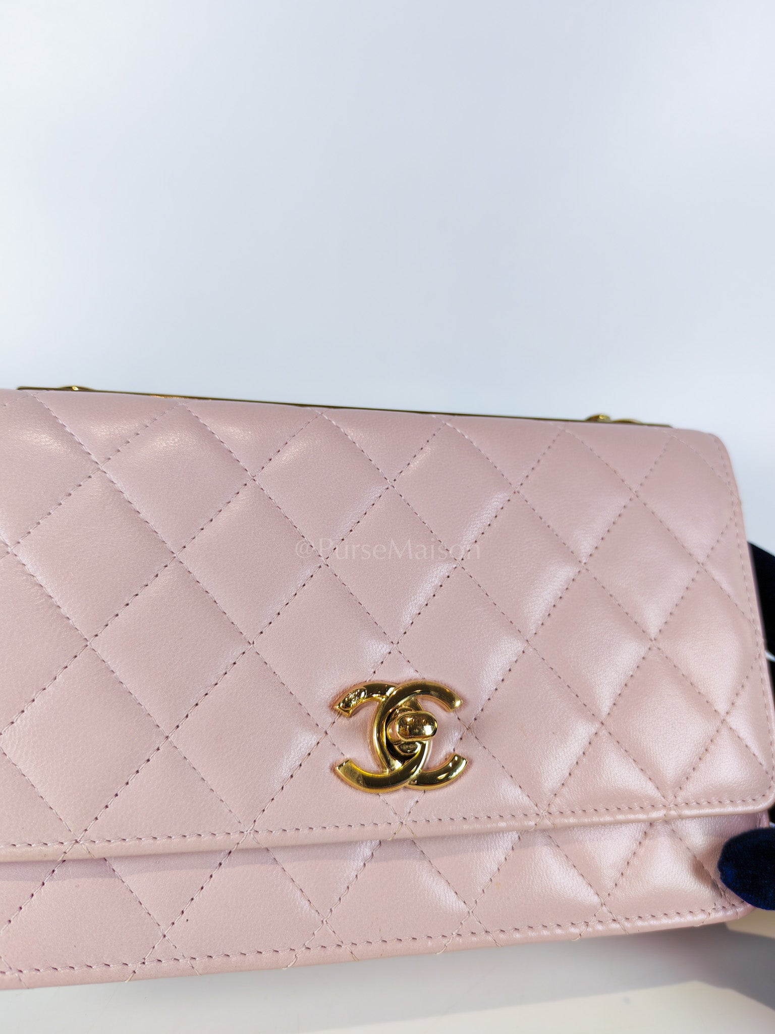 Trendy Wallet On Chain in Pink Lambskin Leather and Gold Hardware Series 31 | Purse Maison Luxury Bags Shop
