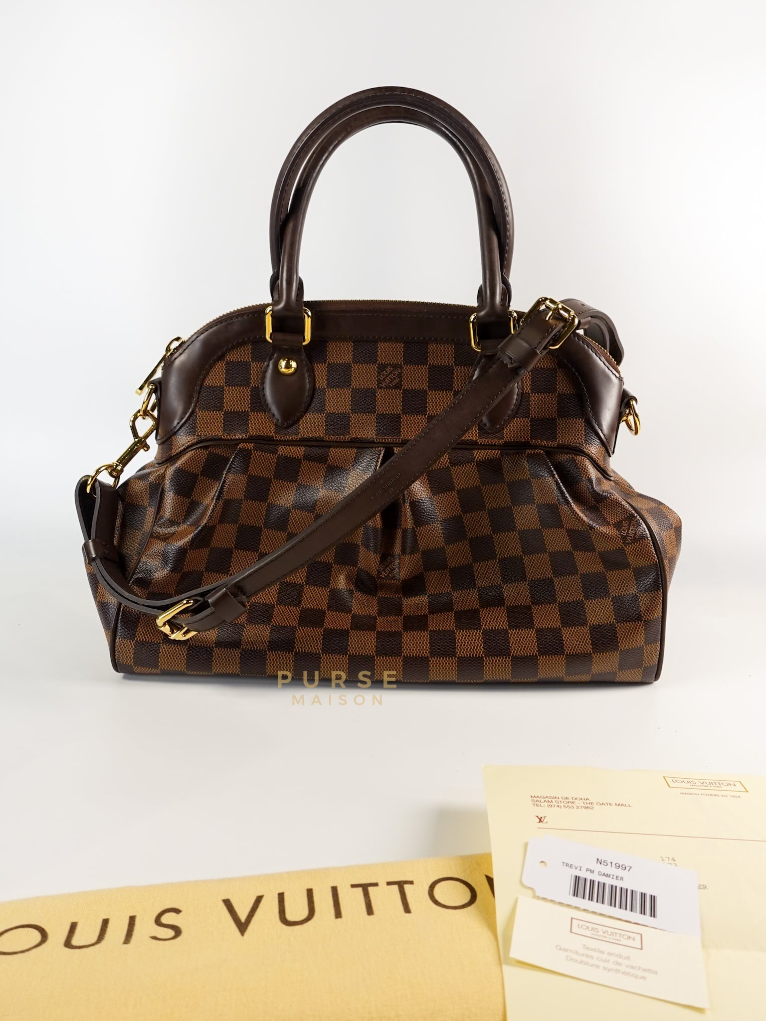 Trevi PM in Damier Ebene (Date code: FL0122) | Purse Maison Luxury Bags Shop