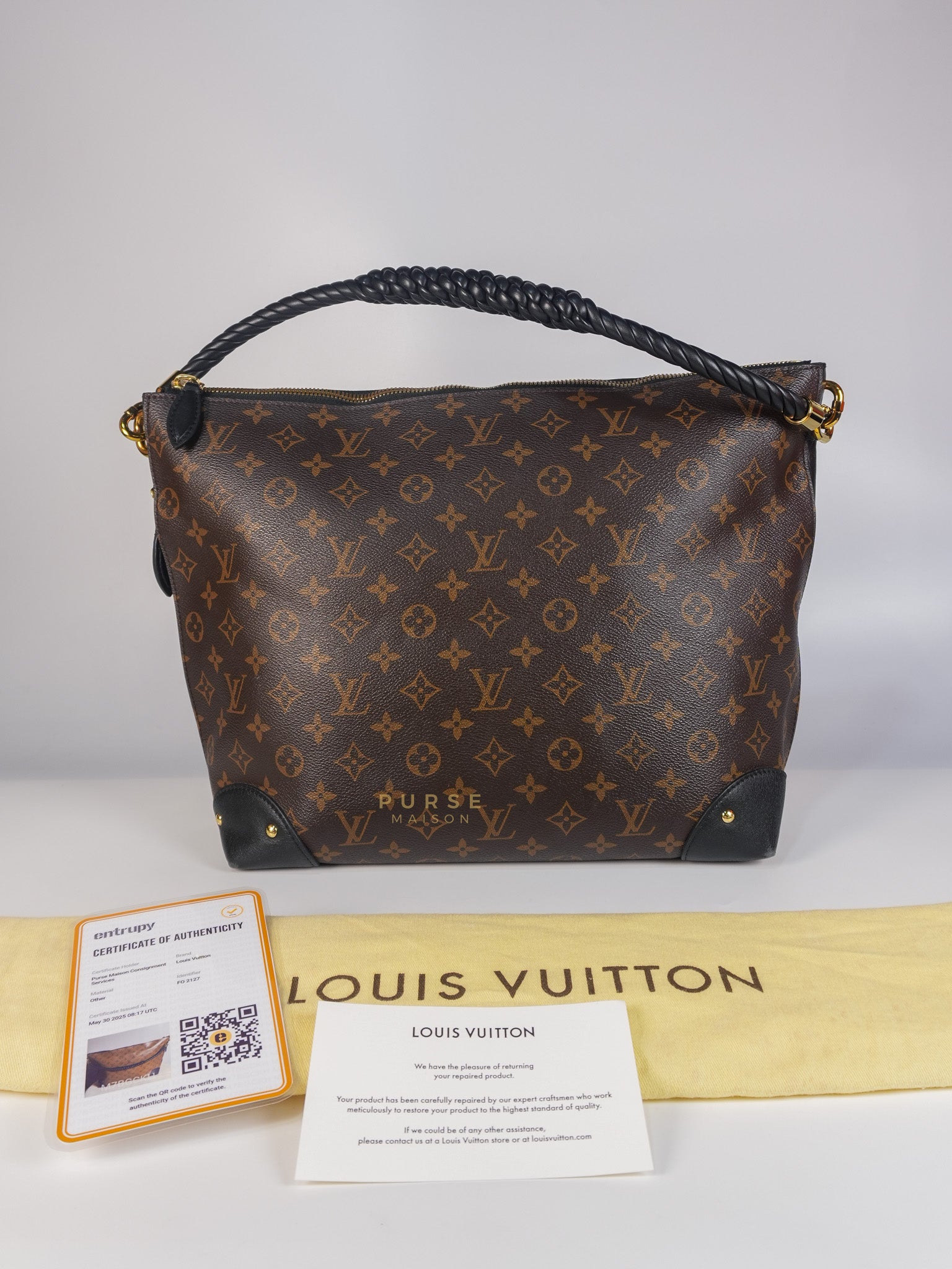 Triangle Softy in Reverse Monogram Canvas (Date Code: FO2127) | Purse Maison Luxury Bags Shop