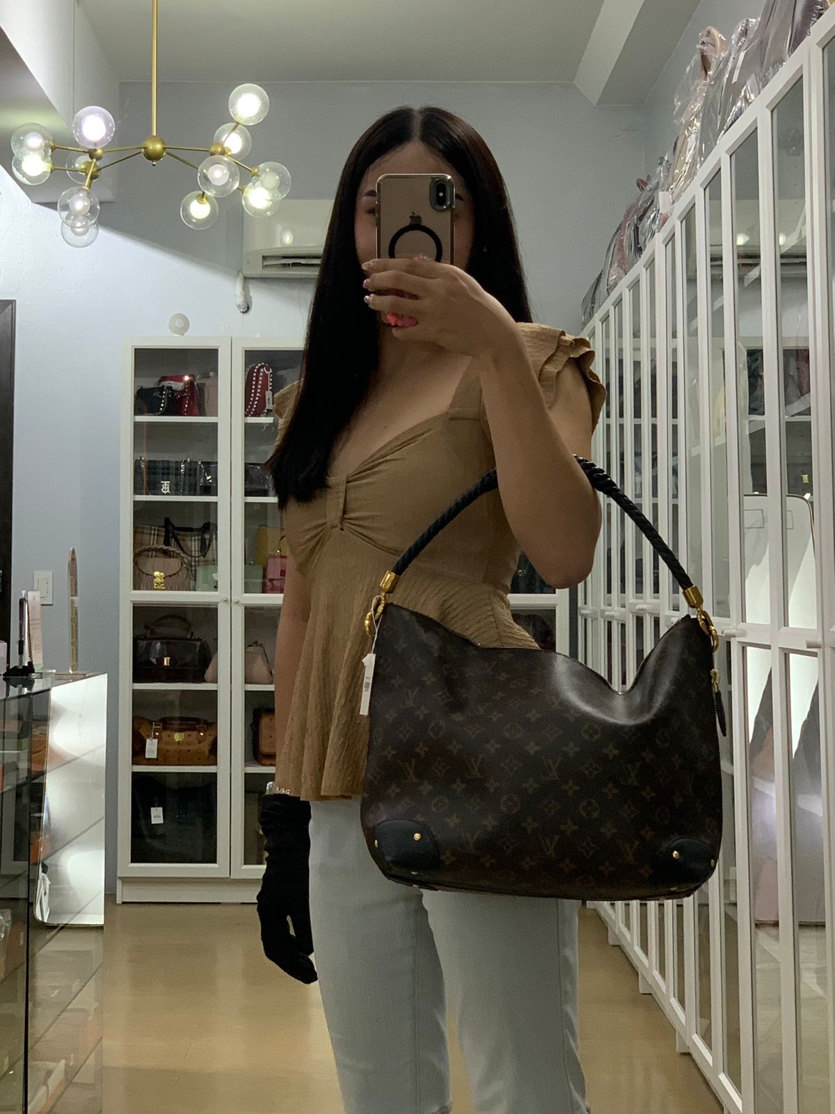 Triangle Softy in Reverse Monogram Canvas (Date Code: FO2127) | Purse Maison Luxury Bags Shop