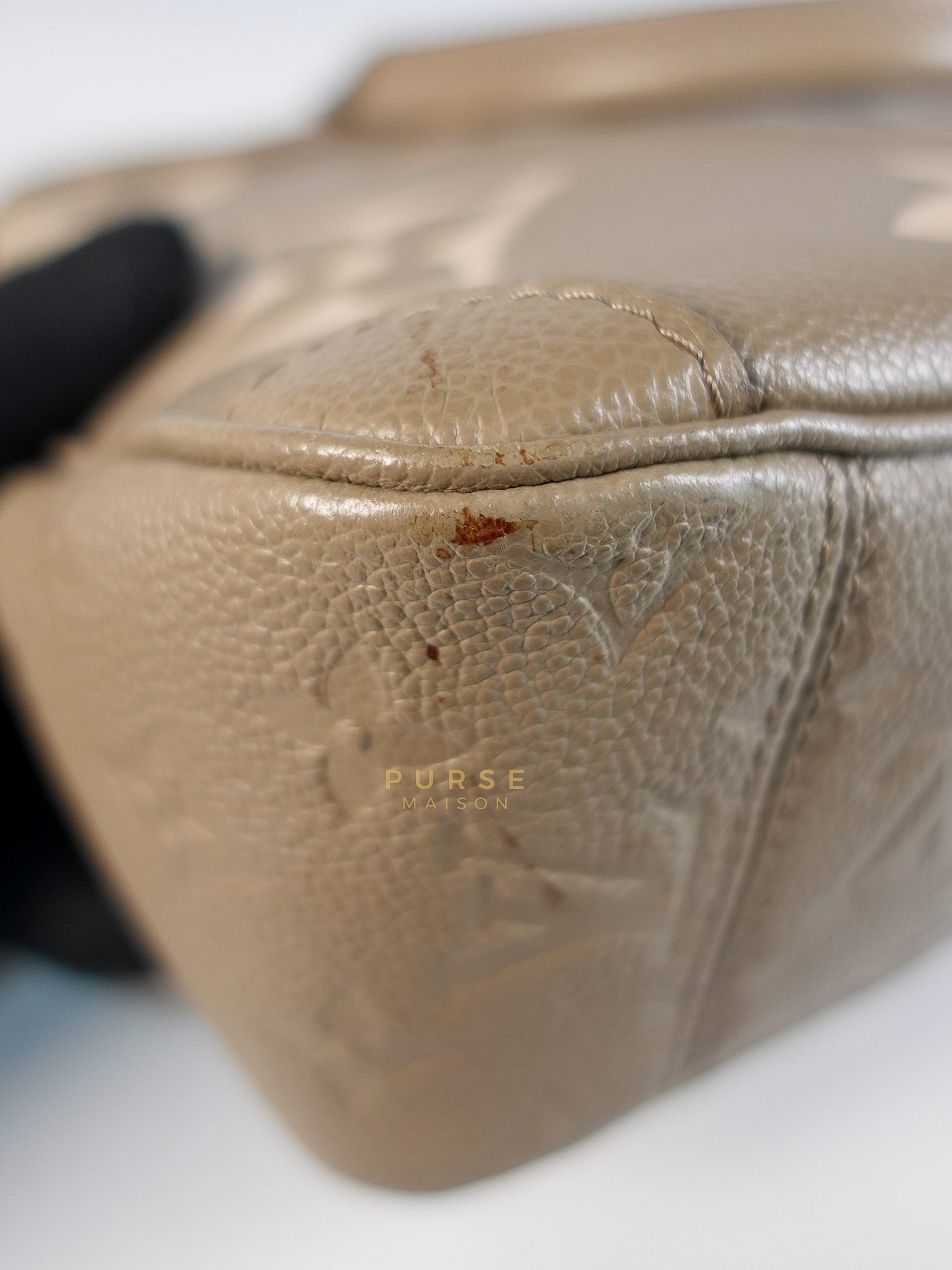 Trianon PM Hand Bag in Beige Monogram Empreinte Leather & Gold Hardware Microchip | Purse Maison Luxury Bags Shop