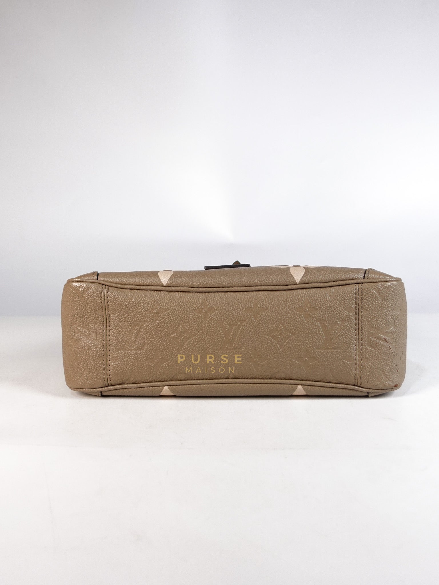 Trianon PM Hand Bag in Beige Monogram Empreinte Leather & Gold Hardware Microchip | Purse Maison Luxury Bags Shop