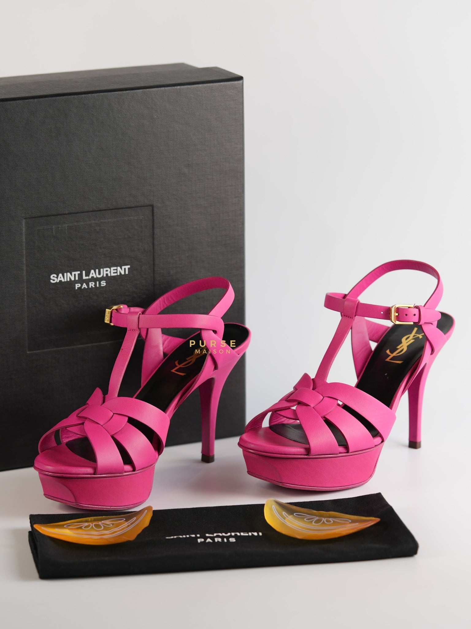 Tribute Pink Leather High Heels Sandals Size 36 EU | Purse Maison Luxury Bags Shop