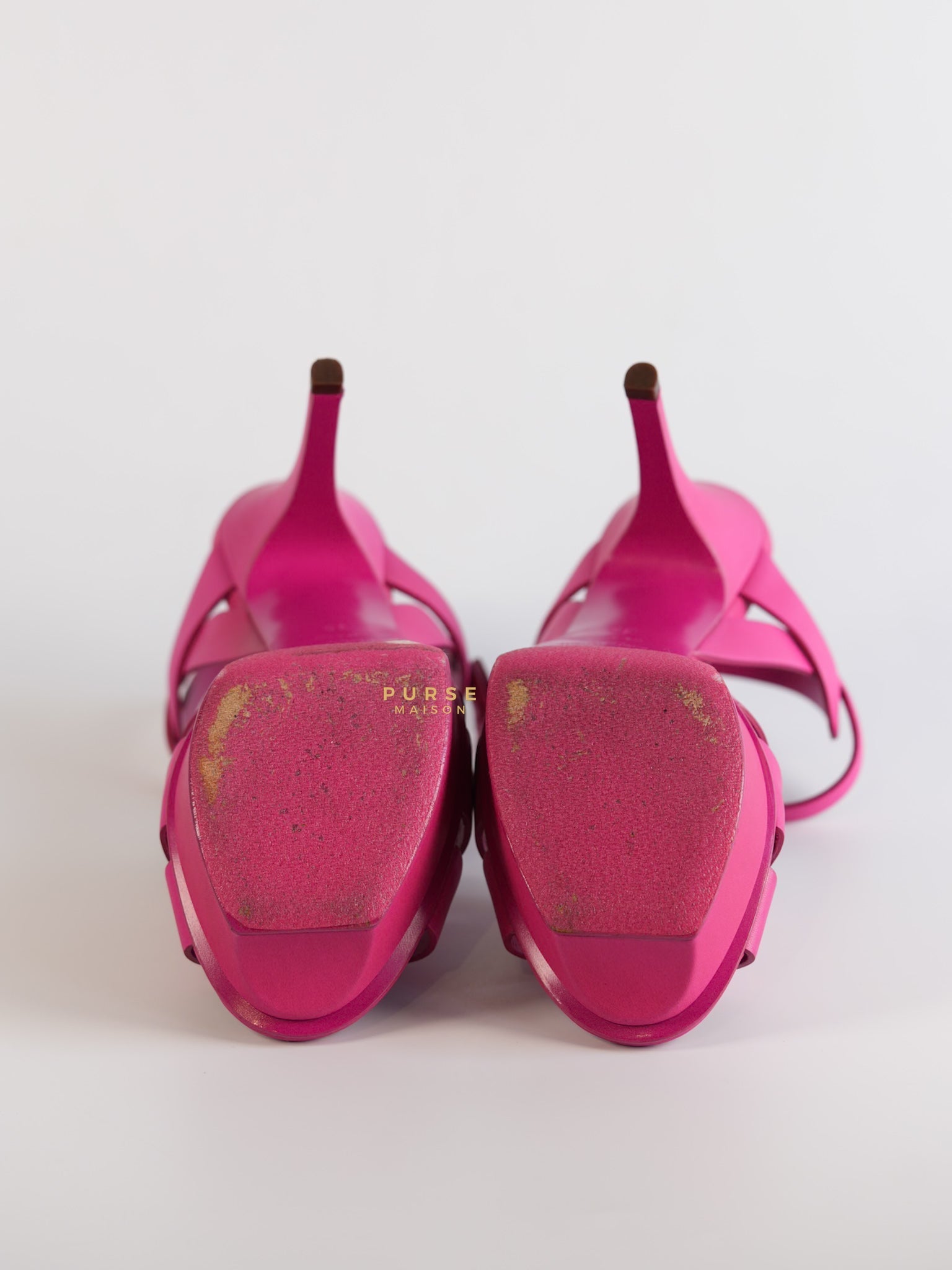 Tribute Pink Leather High Heels Sandals Size 36 EU | Purse Maison Luxury Bags Shop