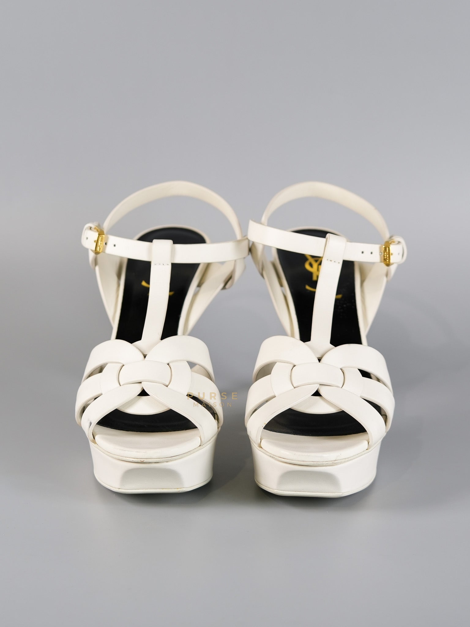 Tribute Platform White Heels Sandals Size 37 EU(23.2cm) | Purse Maison Luxury Bags Shop
