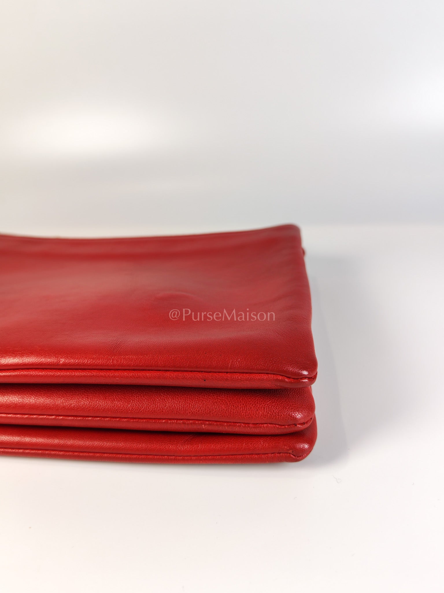 Trio Bag in Red Calfskin Leather Crossbody Bag | Purse Maison Luxury Bags Shop