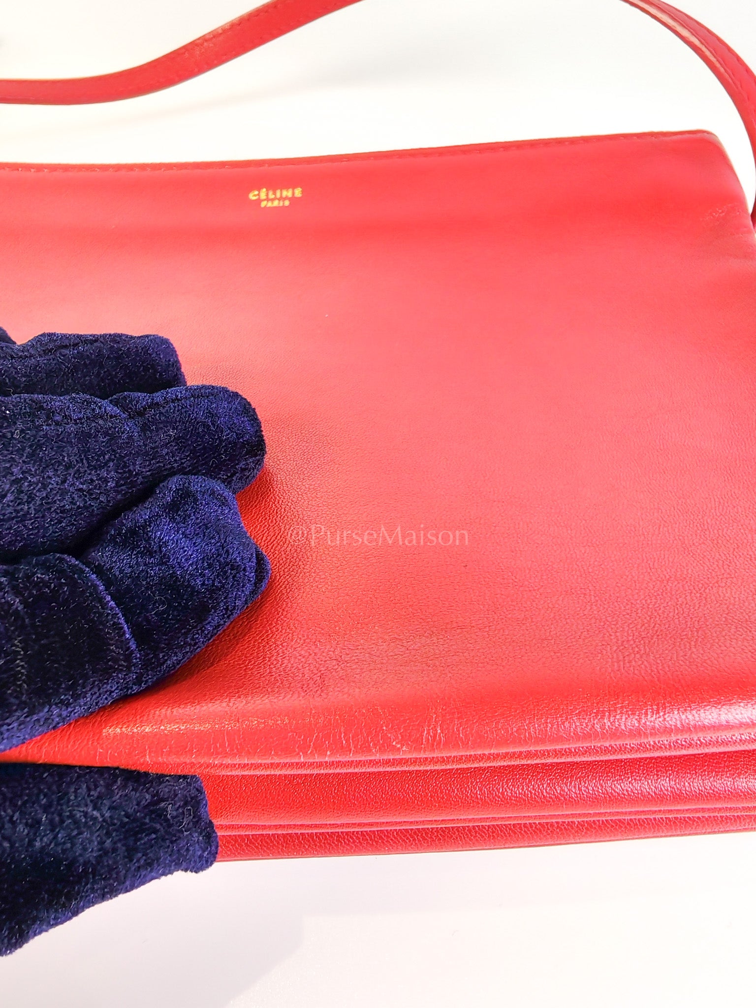 Trio Bag in Red Calfskin Leather Crossbody Bag | Purse Maison Luxury Bags Shop