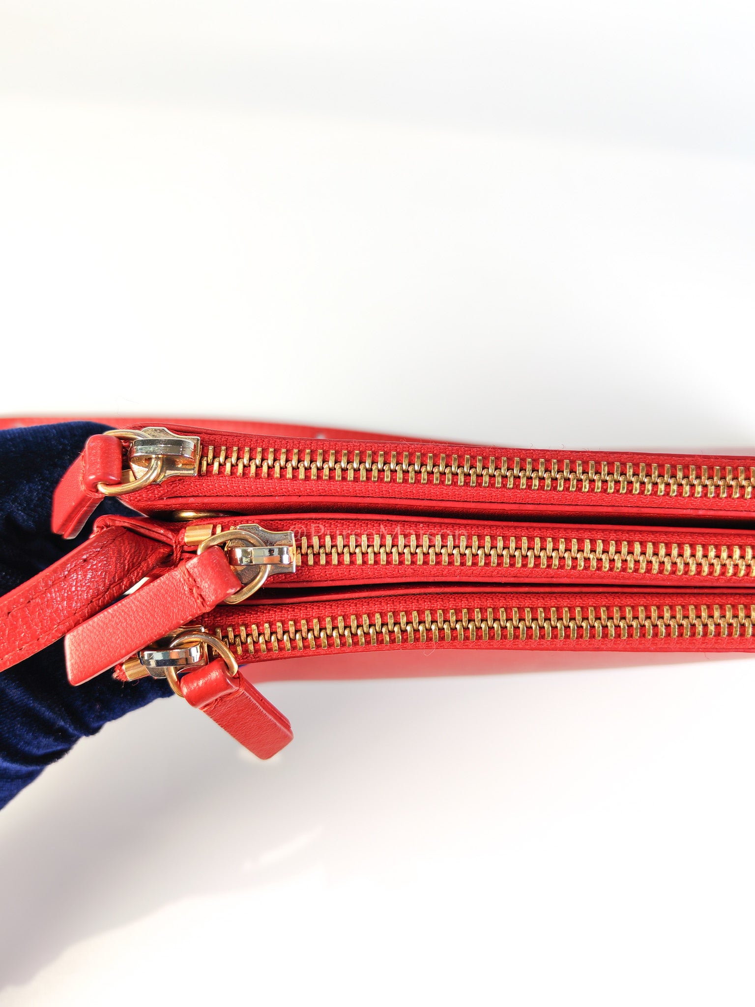 Trio Bag in Red Calfskin Leather Crossbody Bag | Purse Maison Luxury Bags Shop