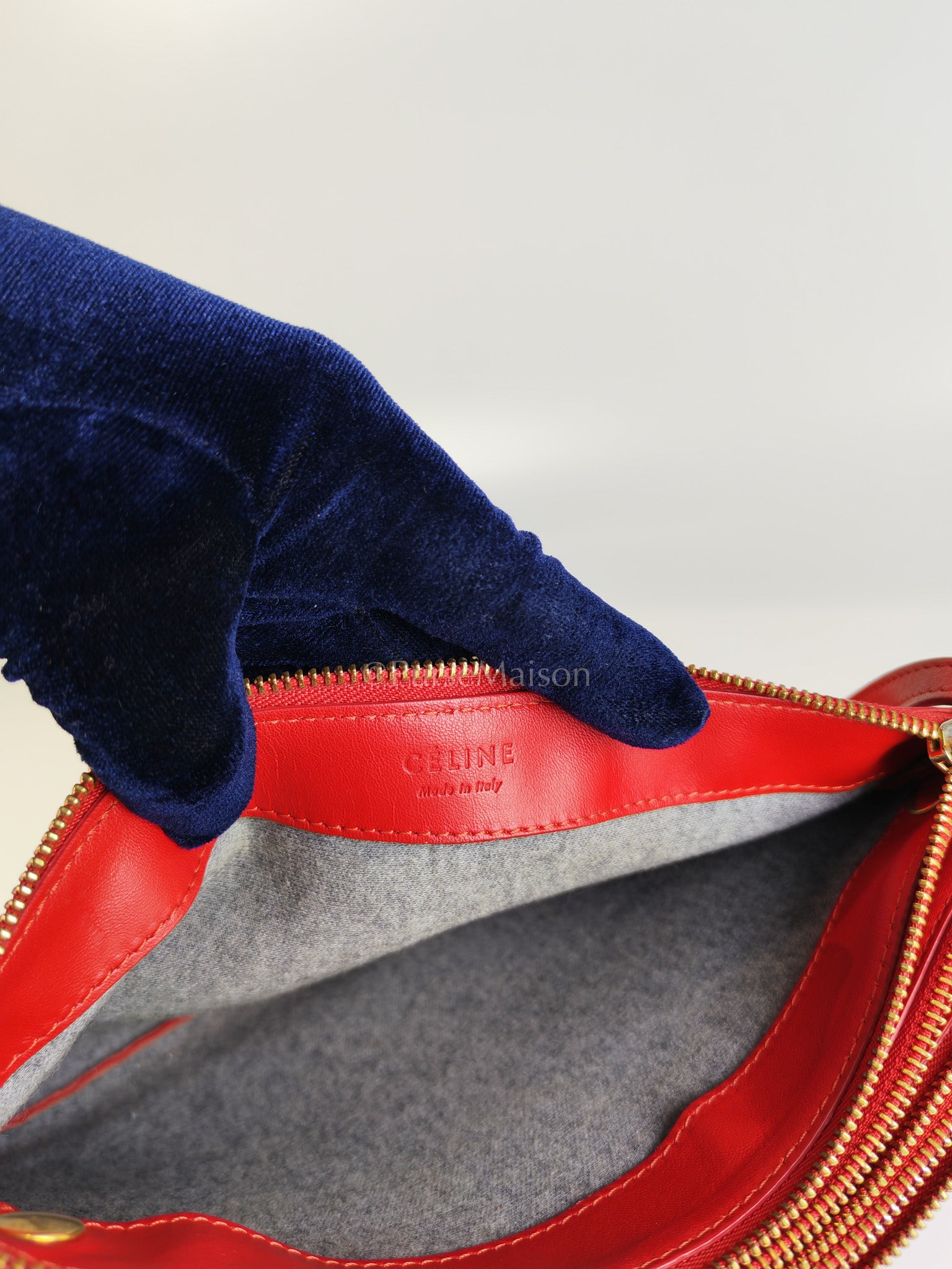 Trio Bag in Red Calfskin Leather Crossbody Bag | Purse Maison Luxury Bags Shop